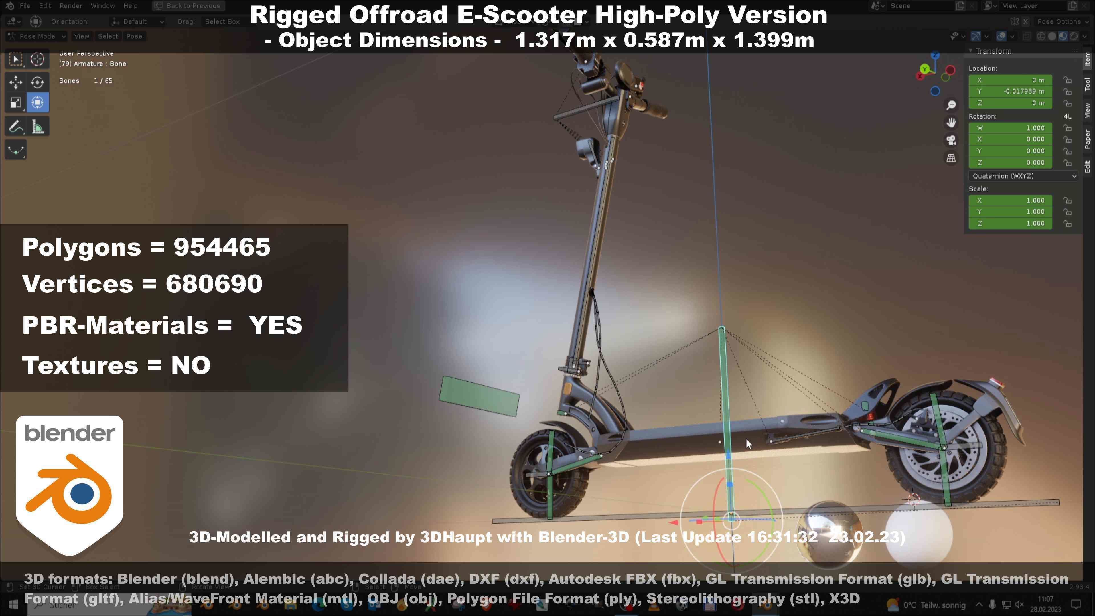 Offroad E-Scooter High-Poly Package 3D Model Collection_46