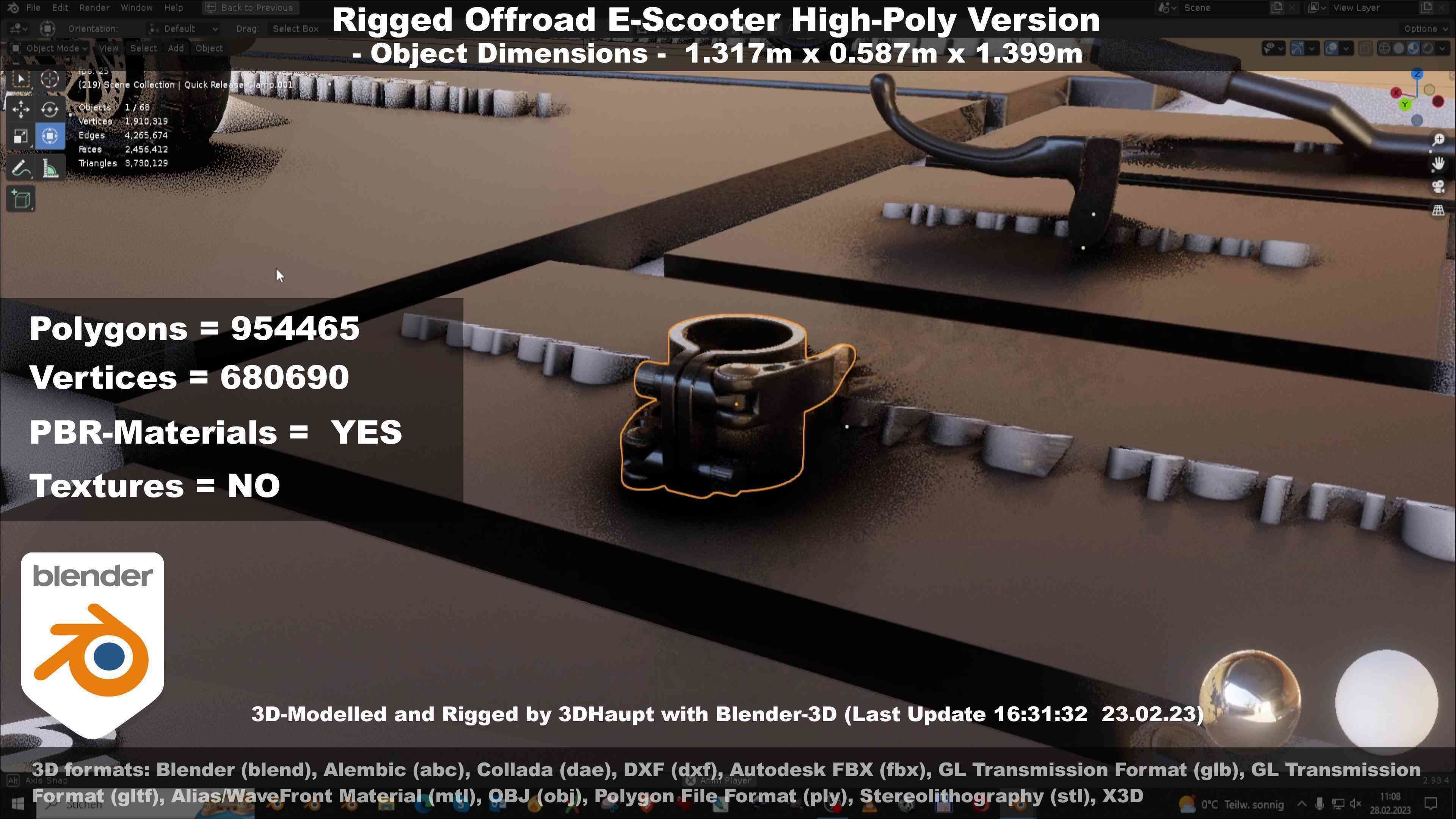 Offroad E-Scooter High-Poly Package 3D Model Collection_86