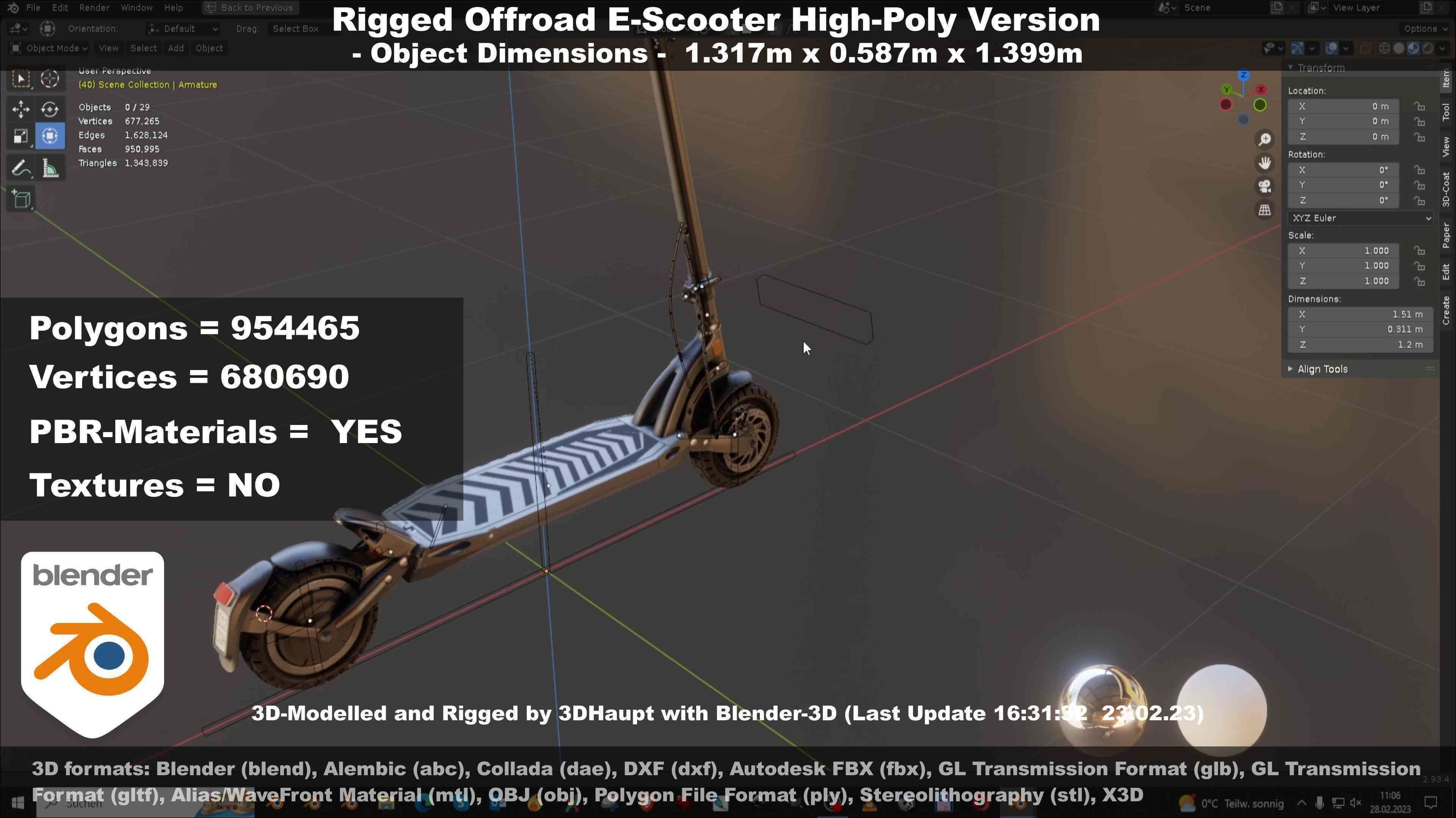 Offroad E-Scooter High-Poly Package 3D Model Collection_37