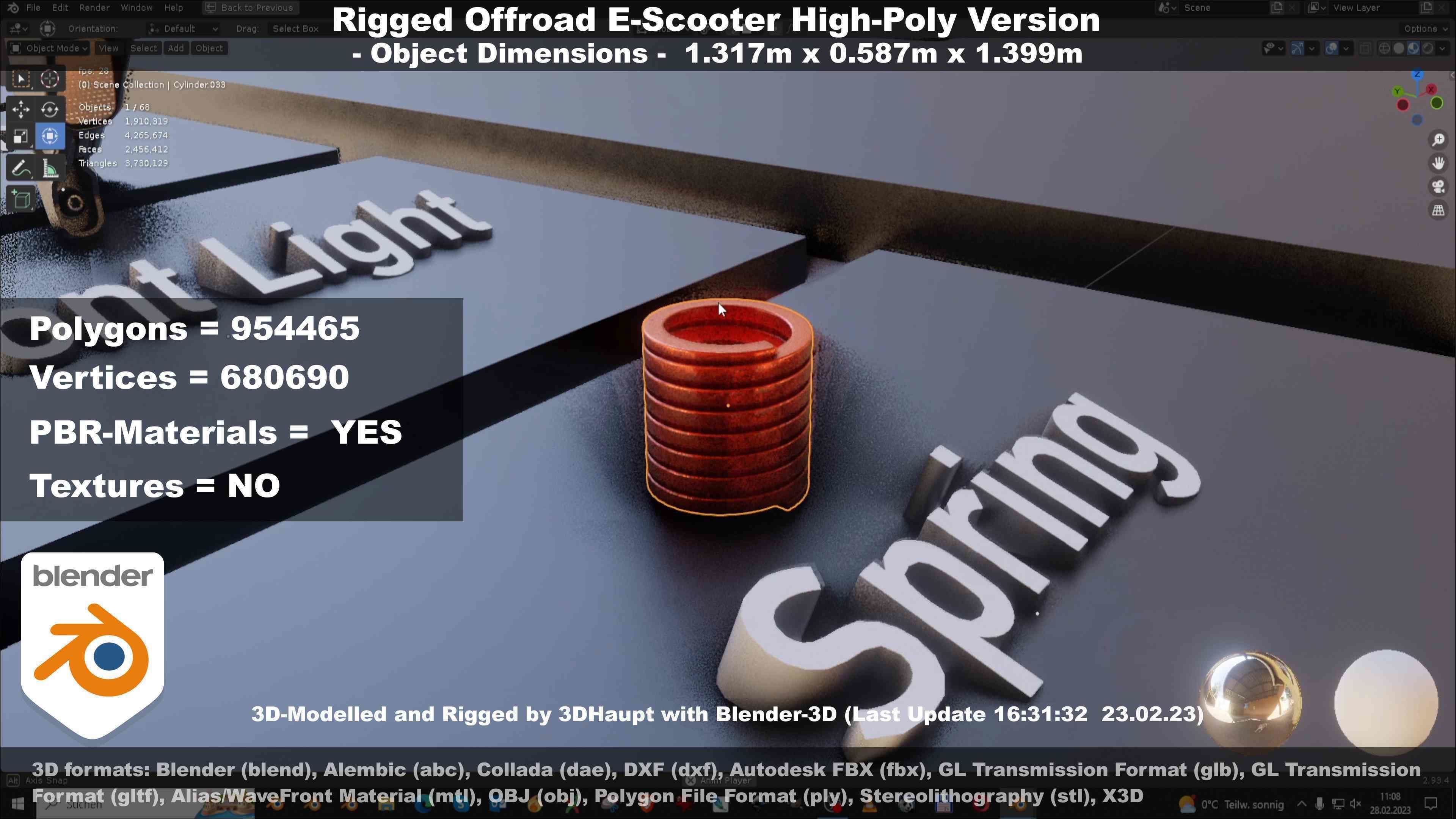 Offroad E-Scooter High-Poly Package 3D Model Collection_85