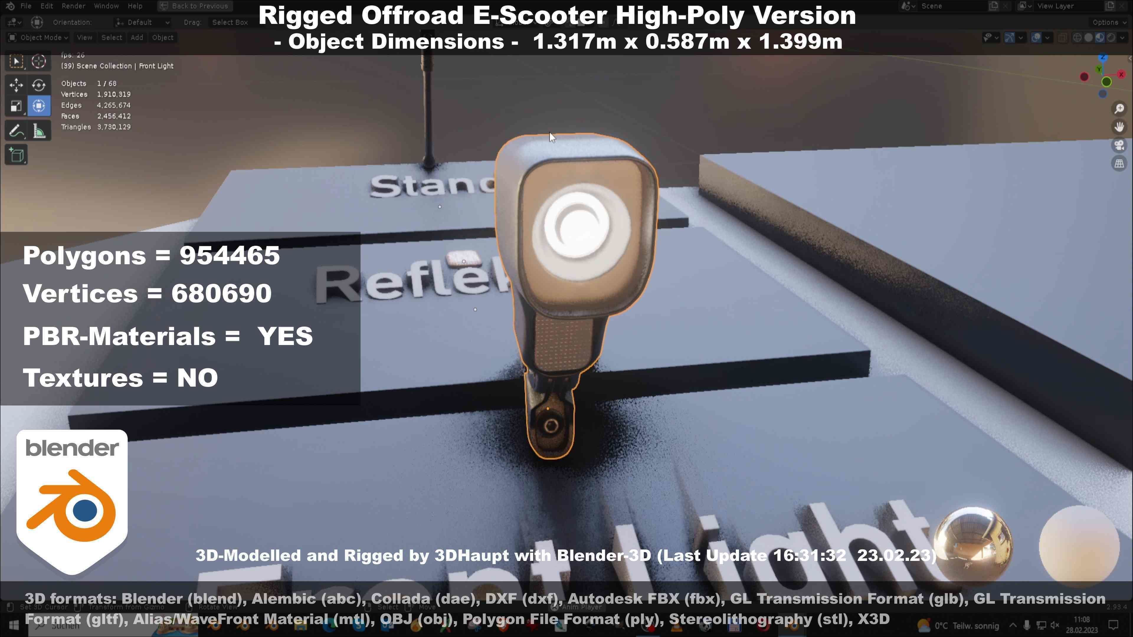 Offroad E-Scooter High-Poly Package 3D Model Collection_54