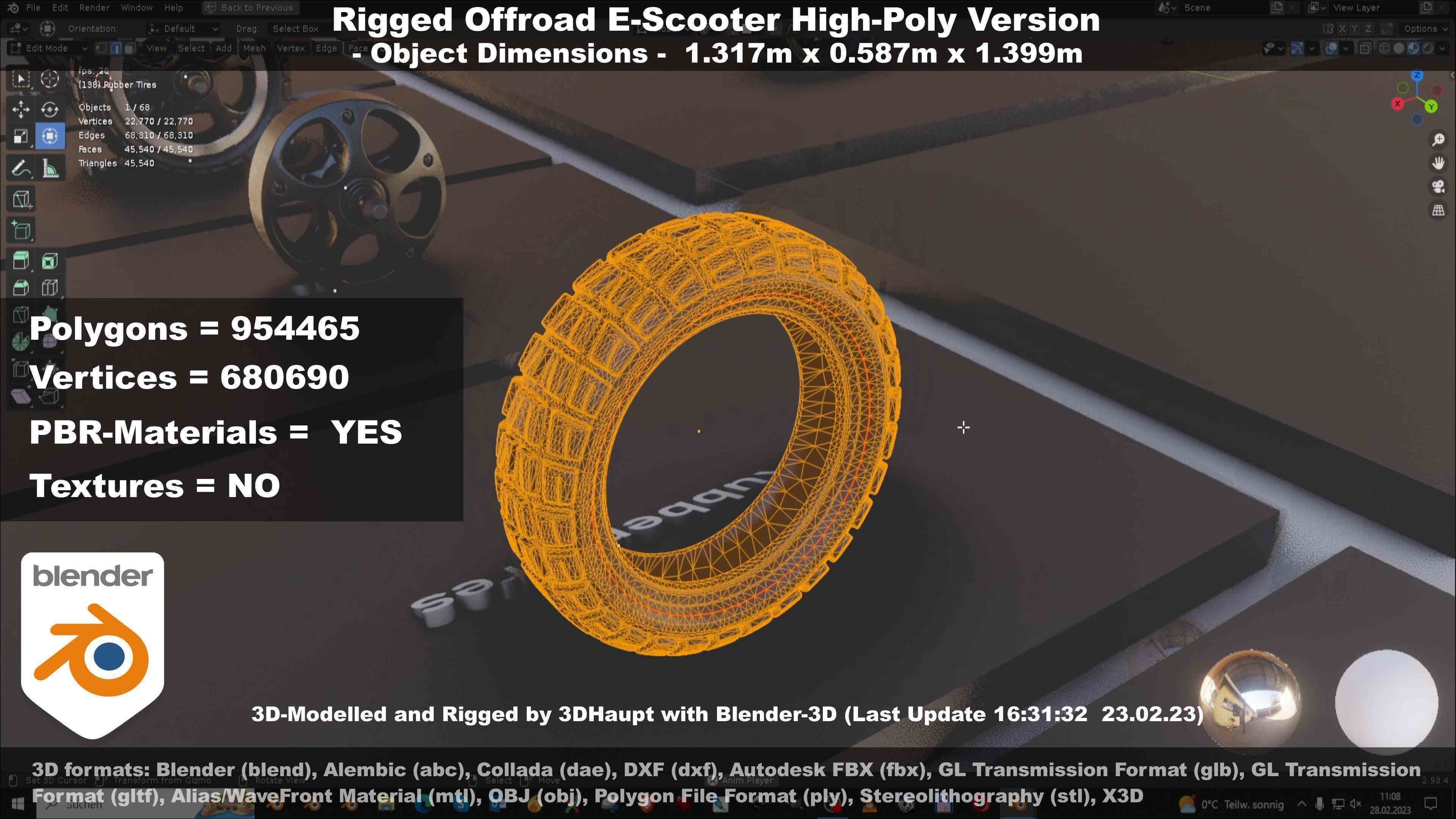 Offroad E-Scooter High-Poly Package 3D Model Collection_81