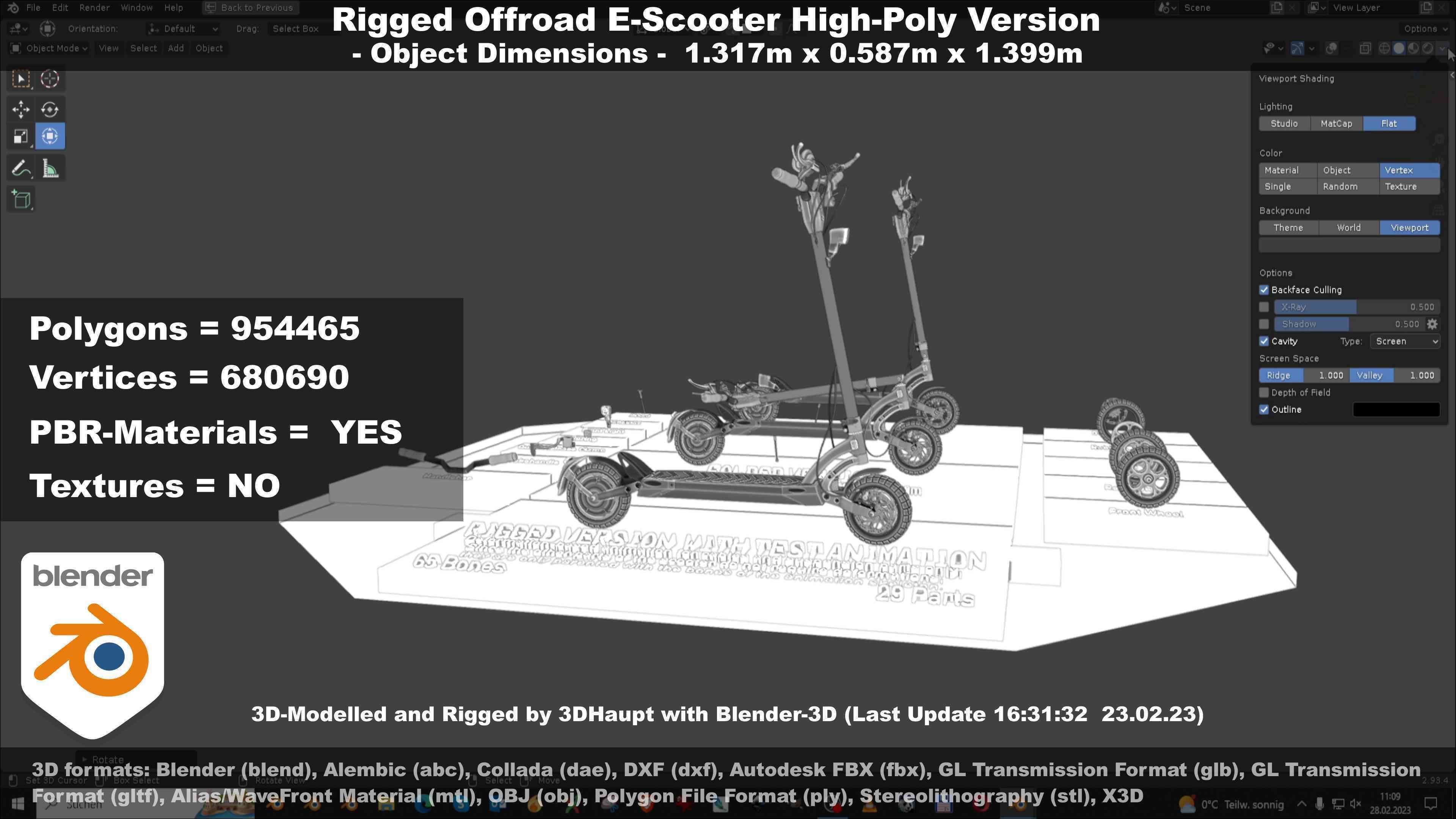 Offroad E-Scooter High-Poly Package 3D Model Collection_43