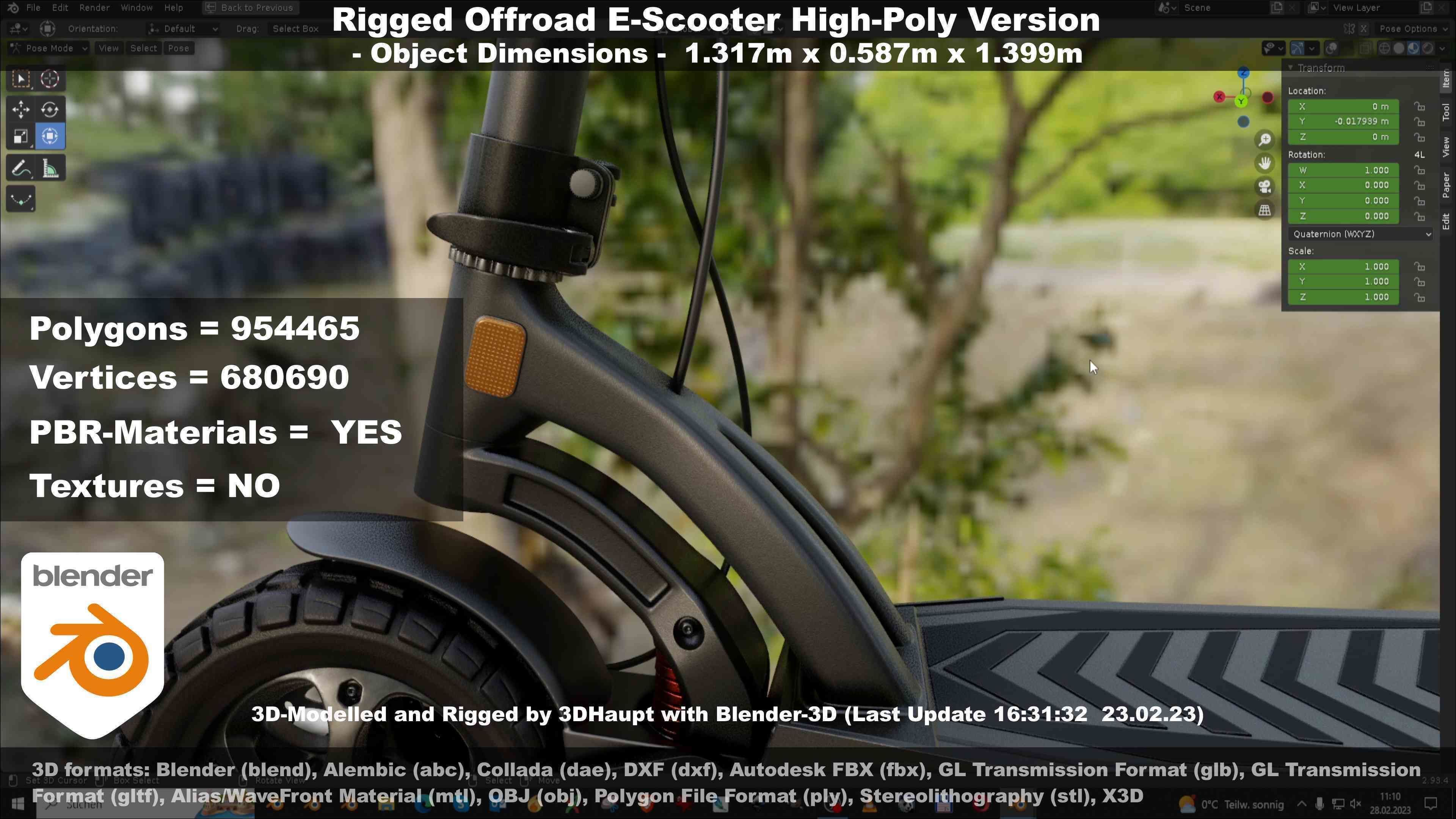 Offroad E-Scooter High-Poly Package 3D Model Collection_71