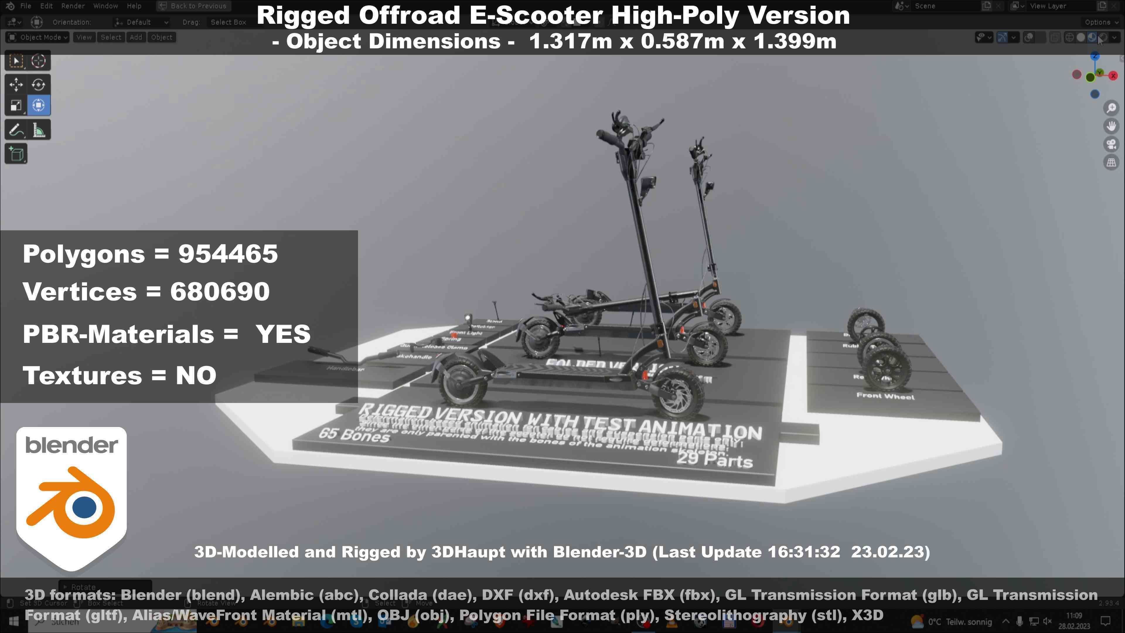 Offroad E-Scooter High-Poly Package 3D Model Collection_87