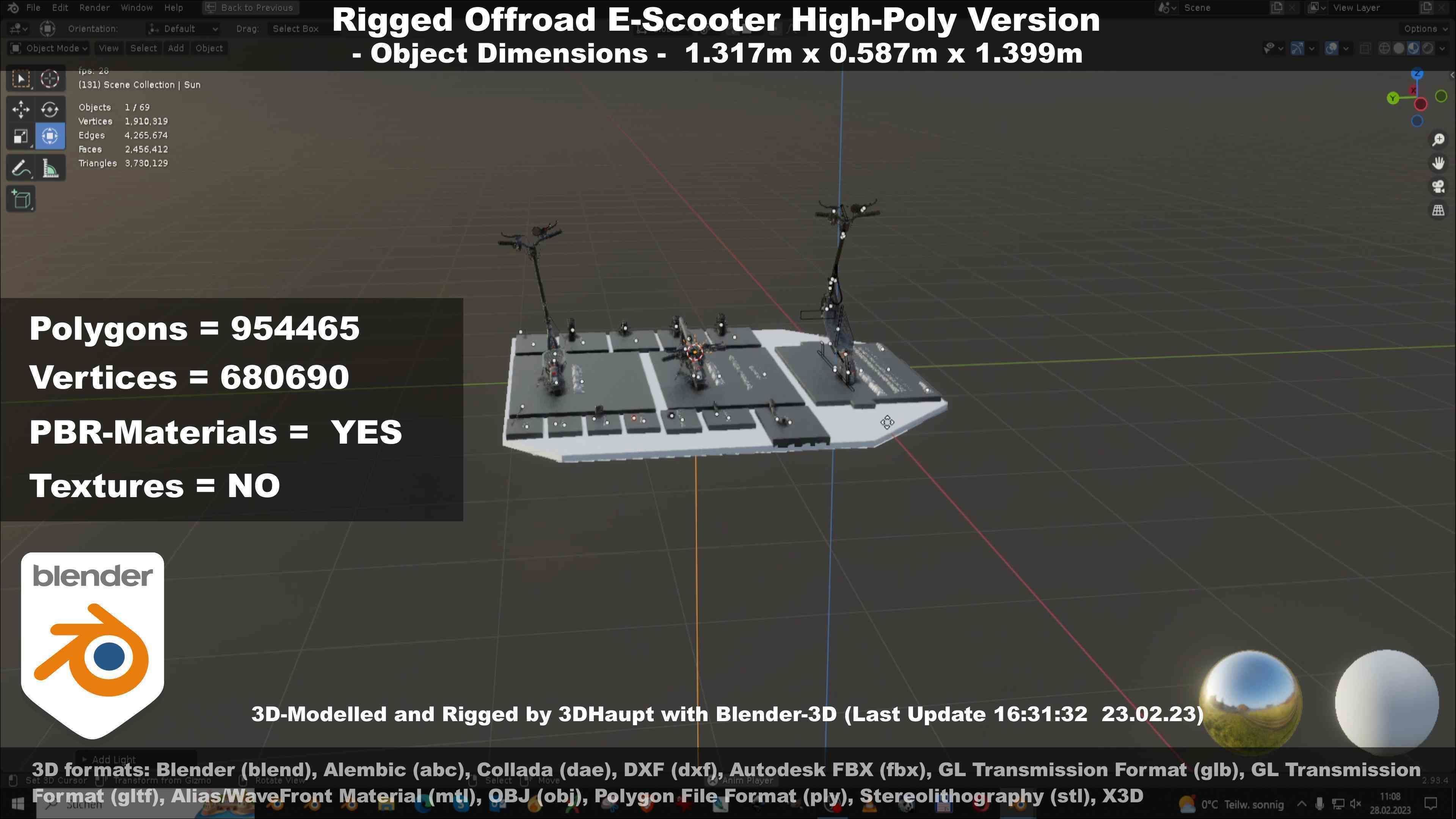 Offroad E-Scooter High-Poly Package 3D Model Collection_92