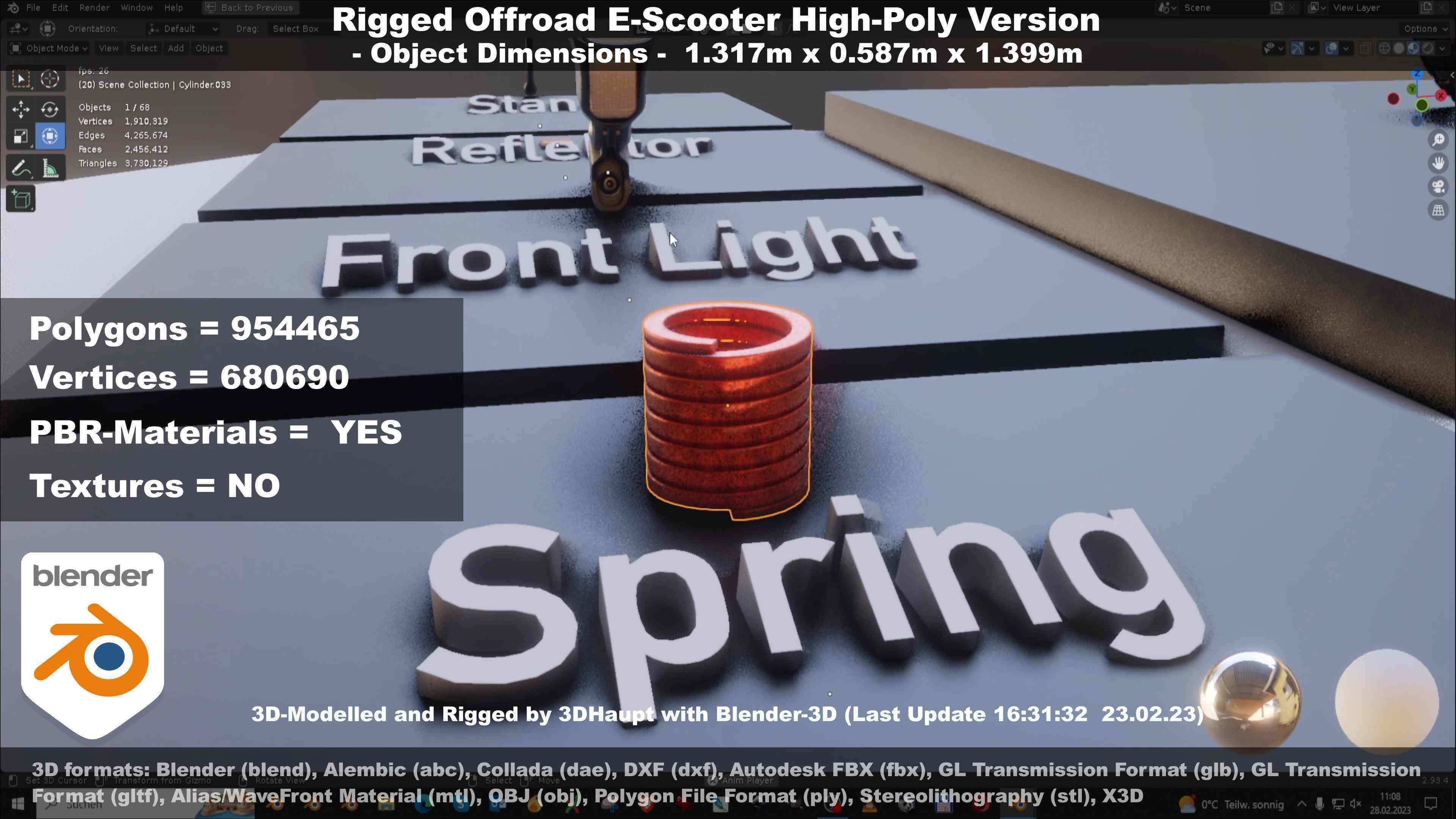 Offroad E-Scooter High-Poly Package 3D Model Collection_40