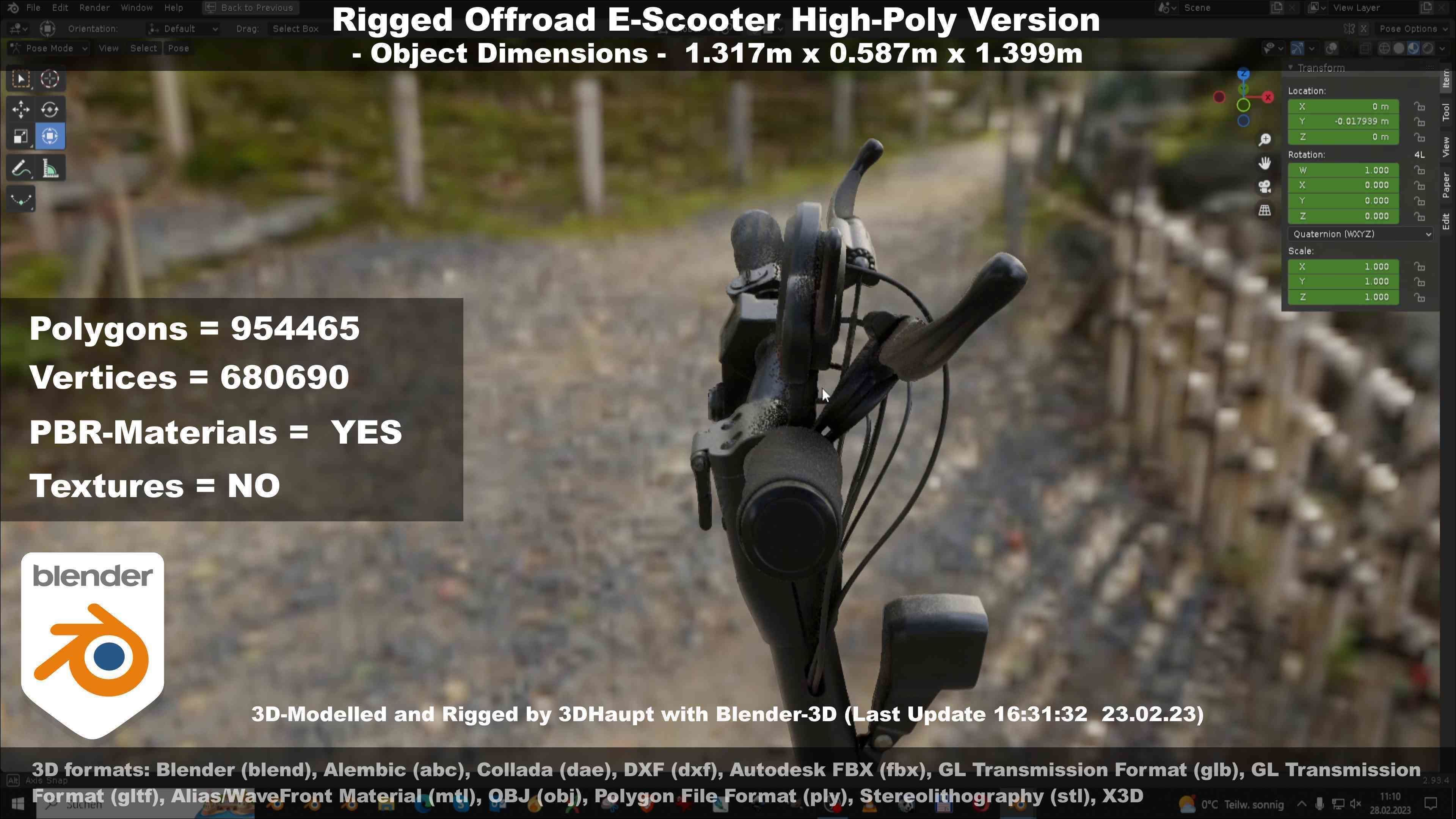 Offroad E-Scooter High-Poly Package 3D Model Collection_99