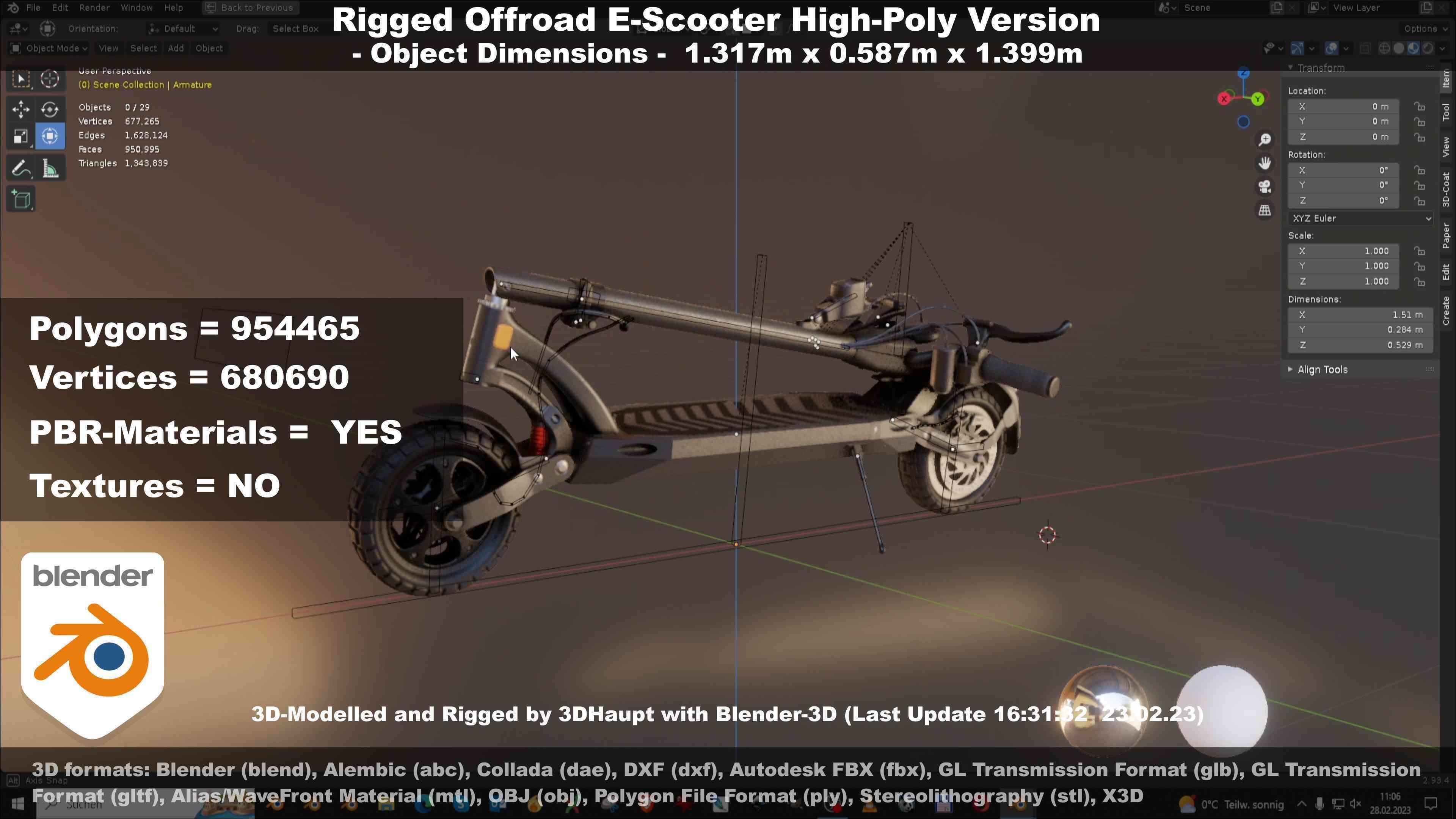Offroad E-Scooter High-Poly Package 3D Model Collection_84