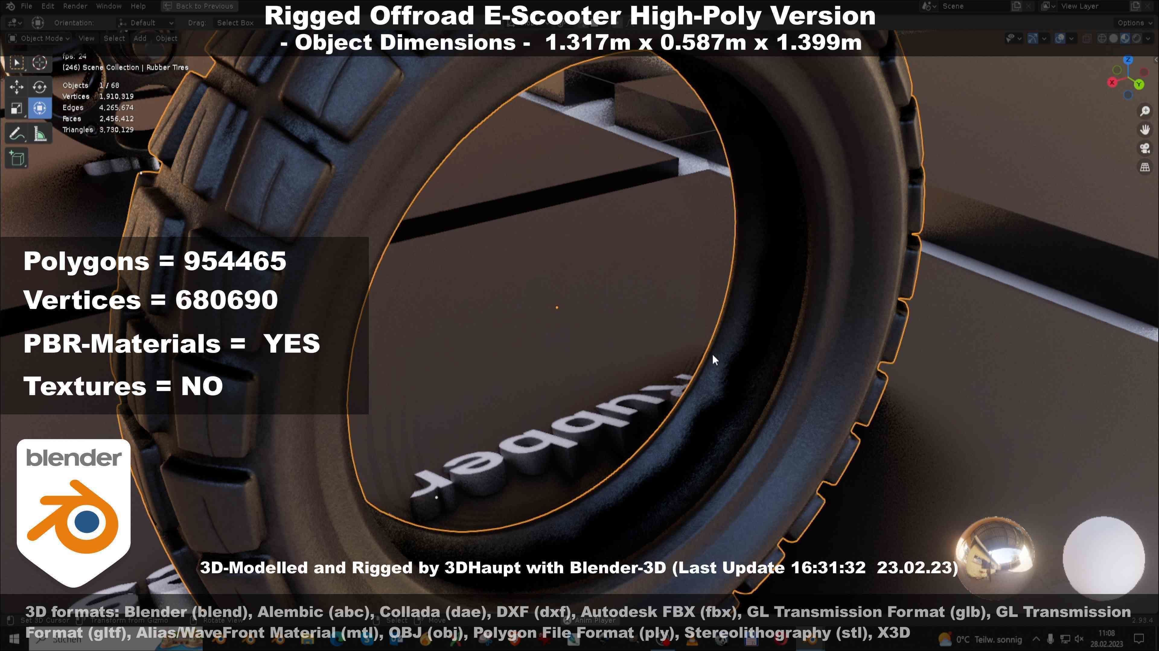 Offroad E-Scooter High-Poly Package 3D Model Collection_76