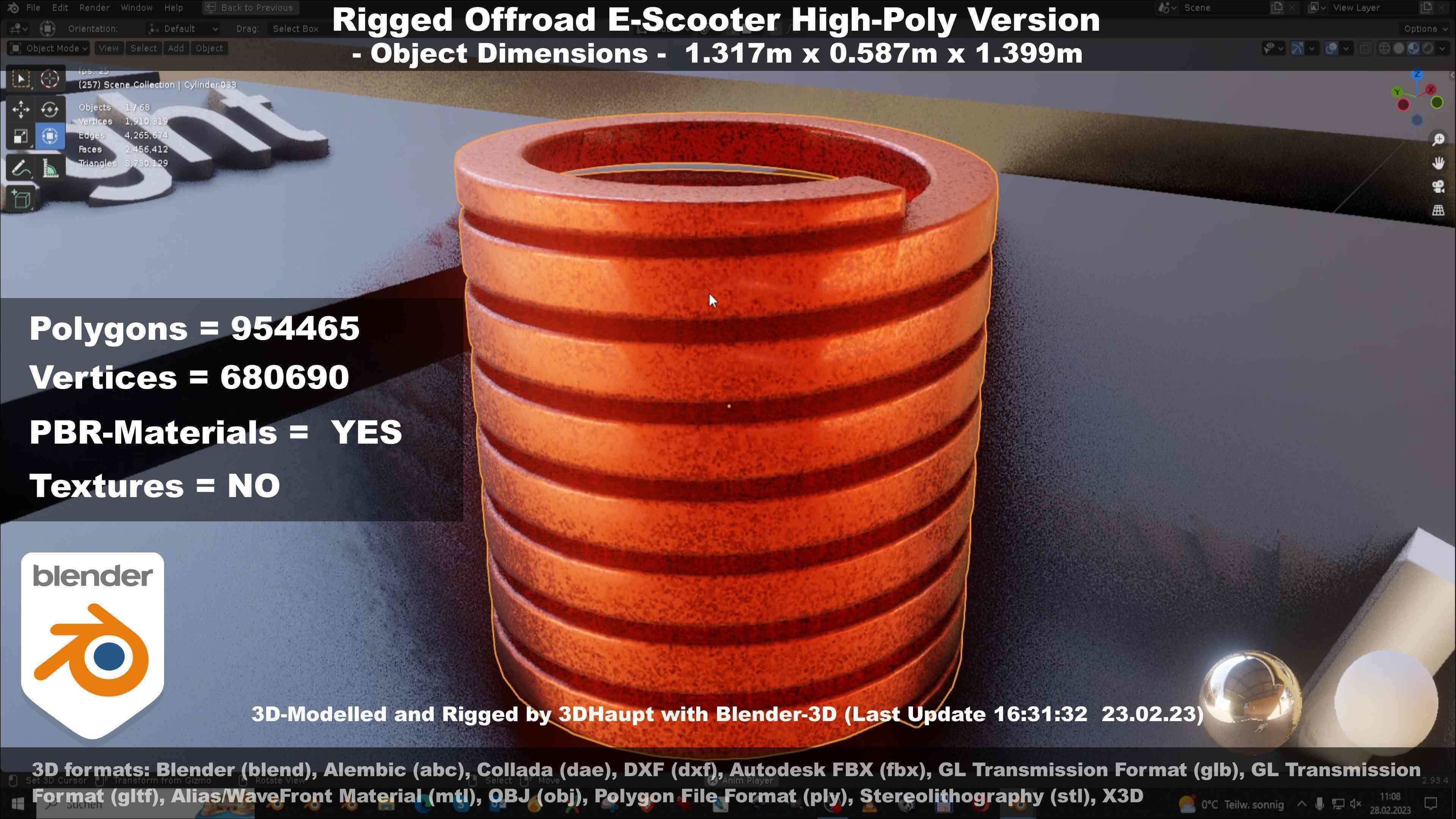 Offroad E-Scooter High-Poly Package 3D Model Collection_57