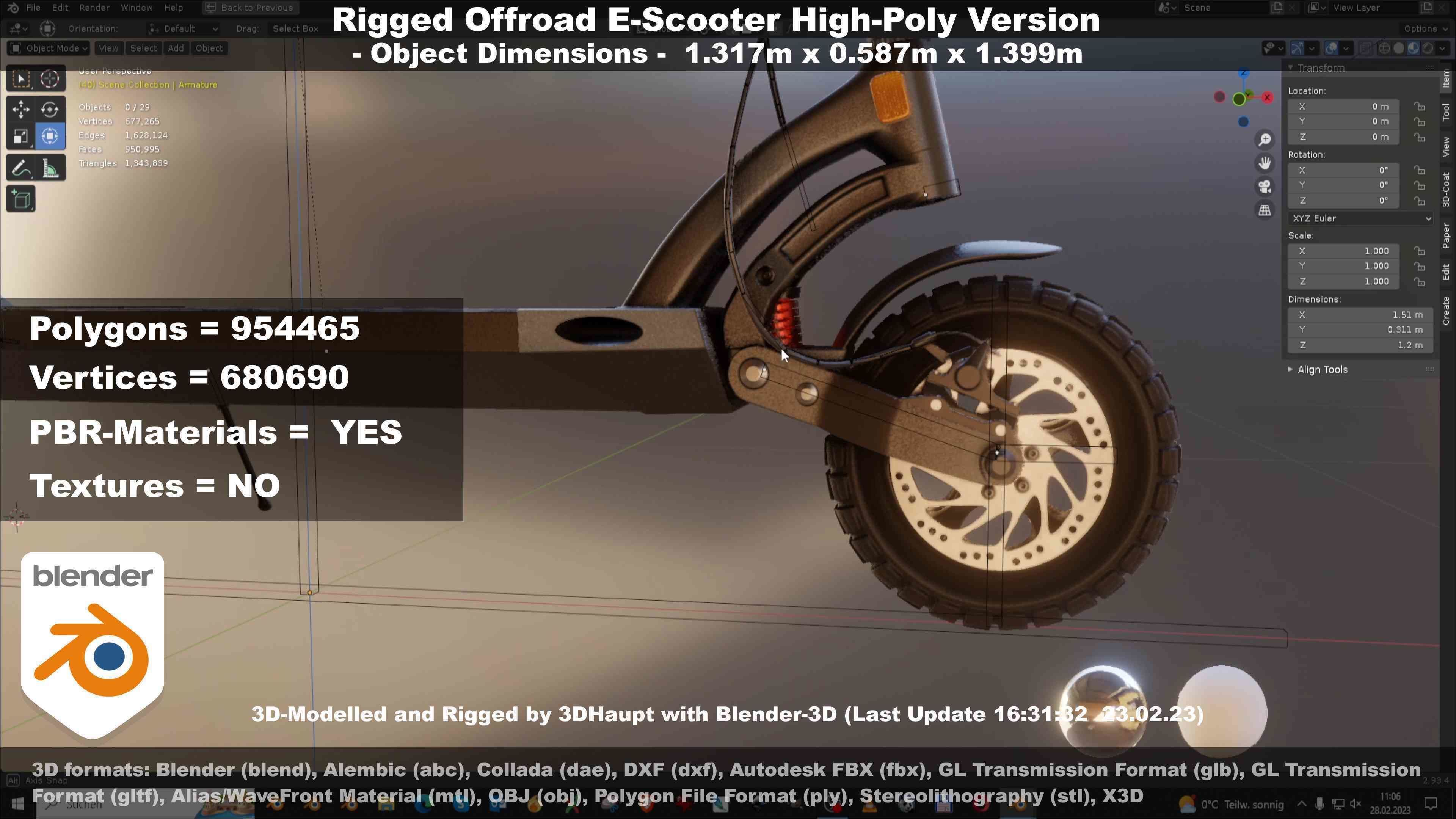 Offroad E-Scooter High-Poly Package 3D Model Collection_83