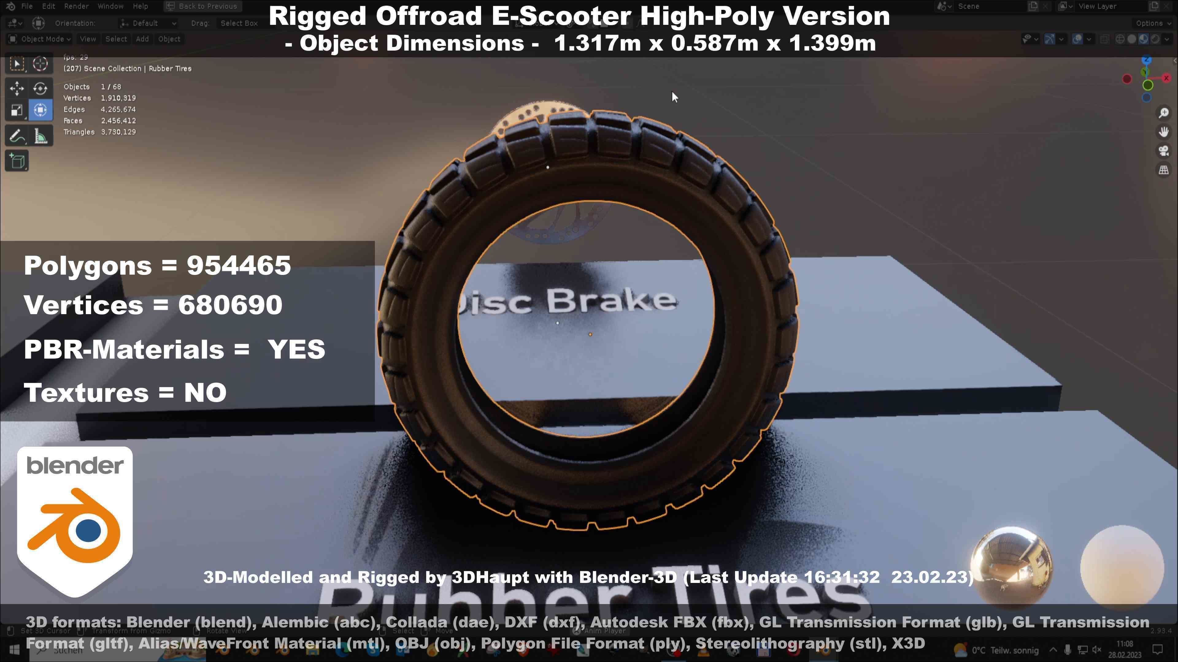 Offroad E-Scooter High-Poly Package 3D Model Collection_41