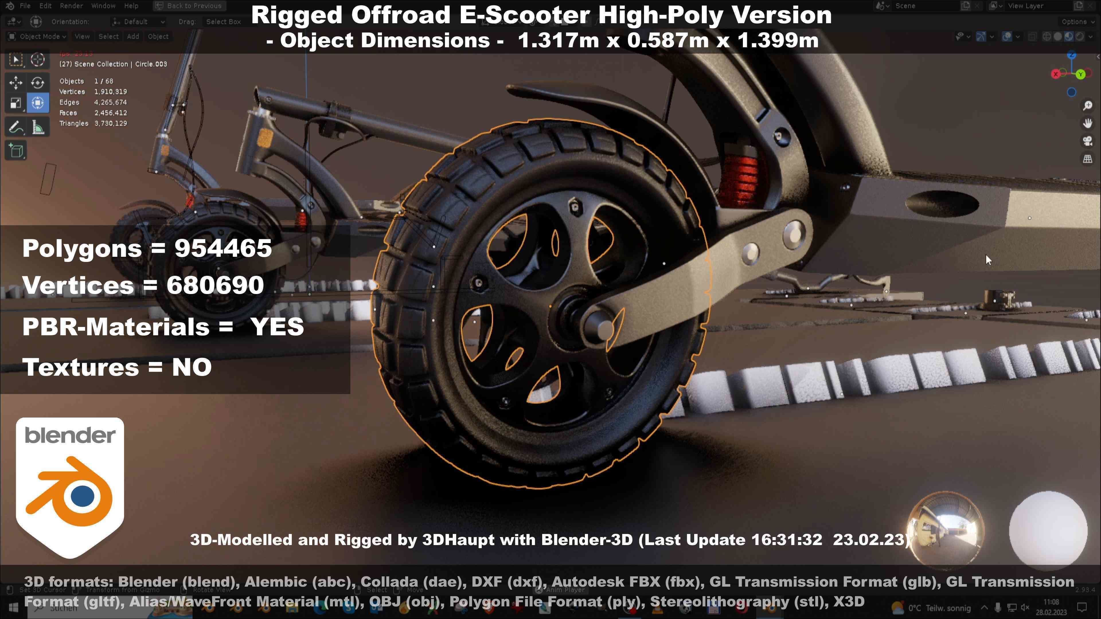 Offroad E-Scooter High-Poly Package 3D Model Collection_82