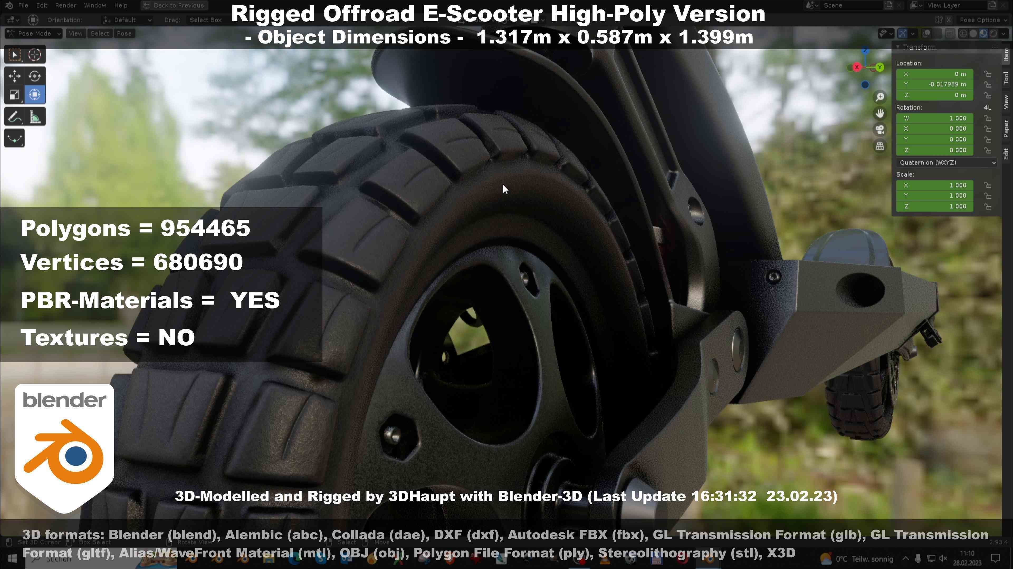 Offroad E-Scooter High-Poly Package 3D Model Collection_60