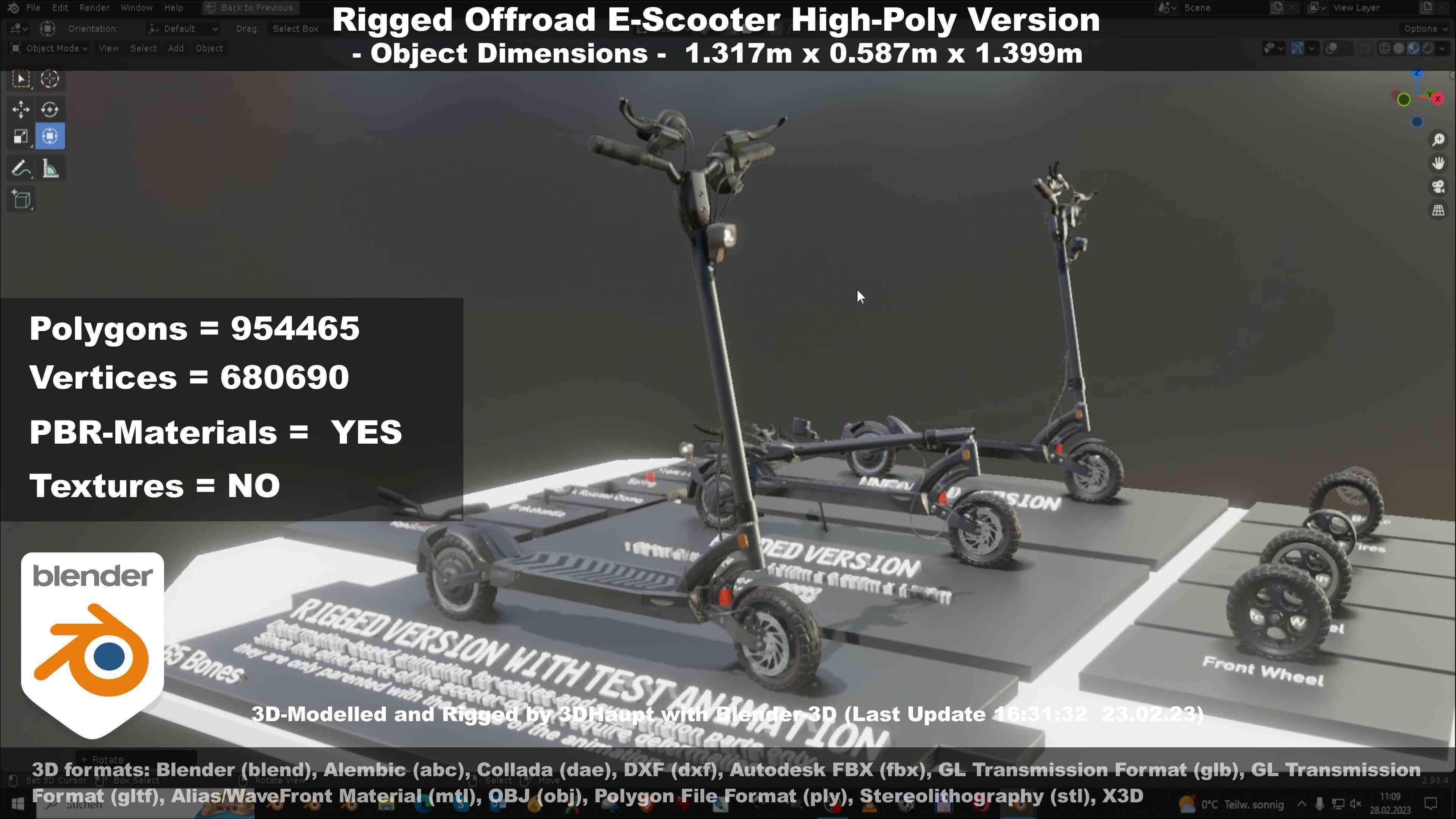 Offroad E-Scooter High-Poly Package 3D Model Collection_55