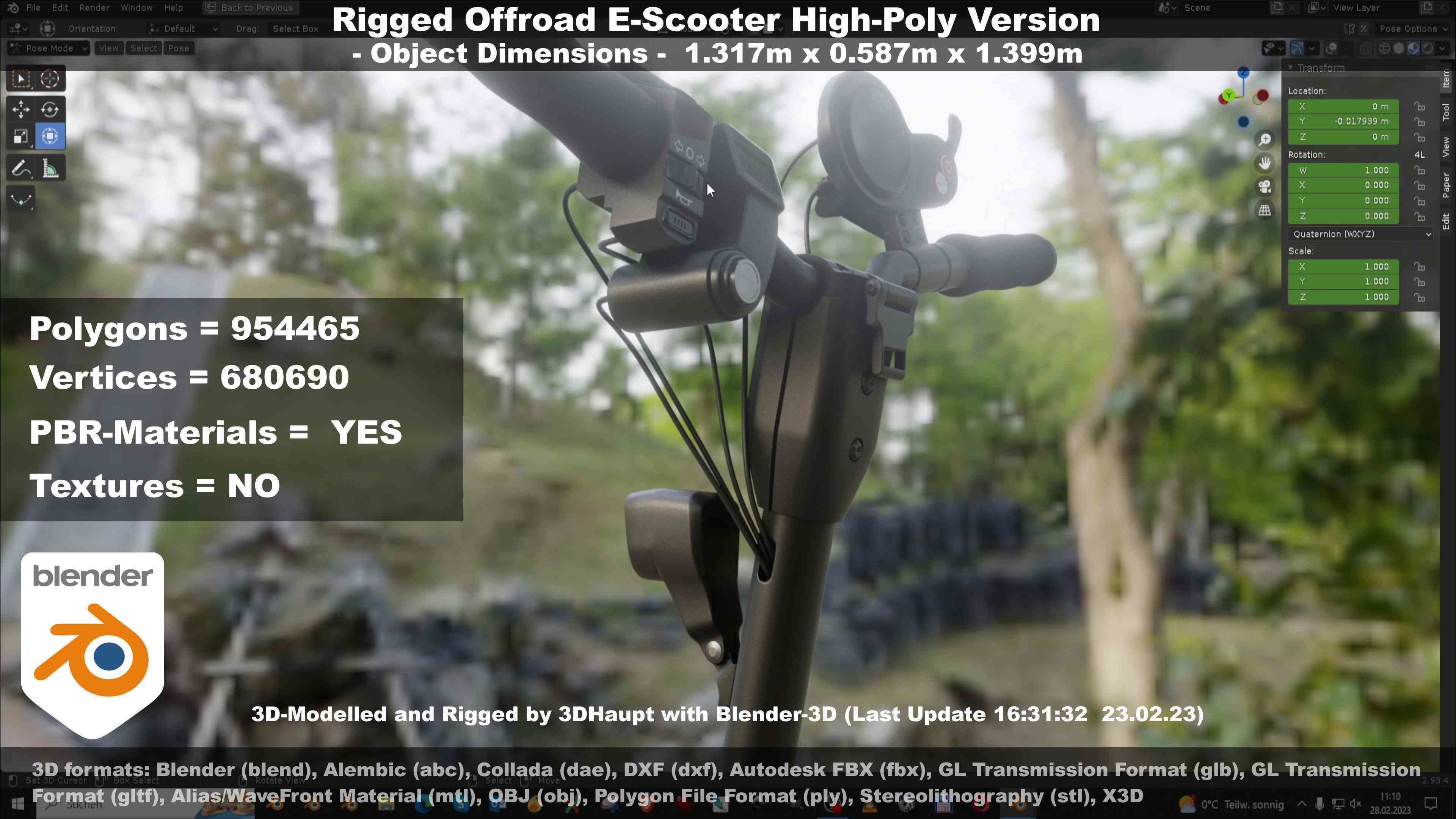 Offroad E-Scooter High-Poly Package 3D Model Collection_42