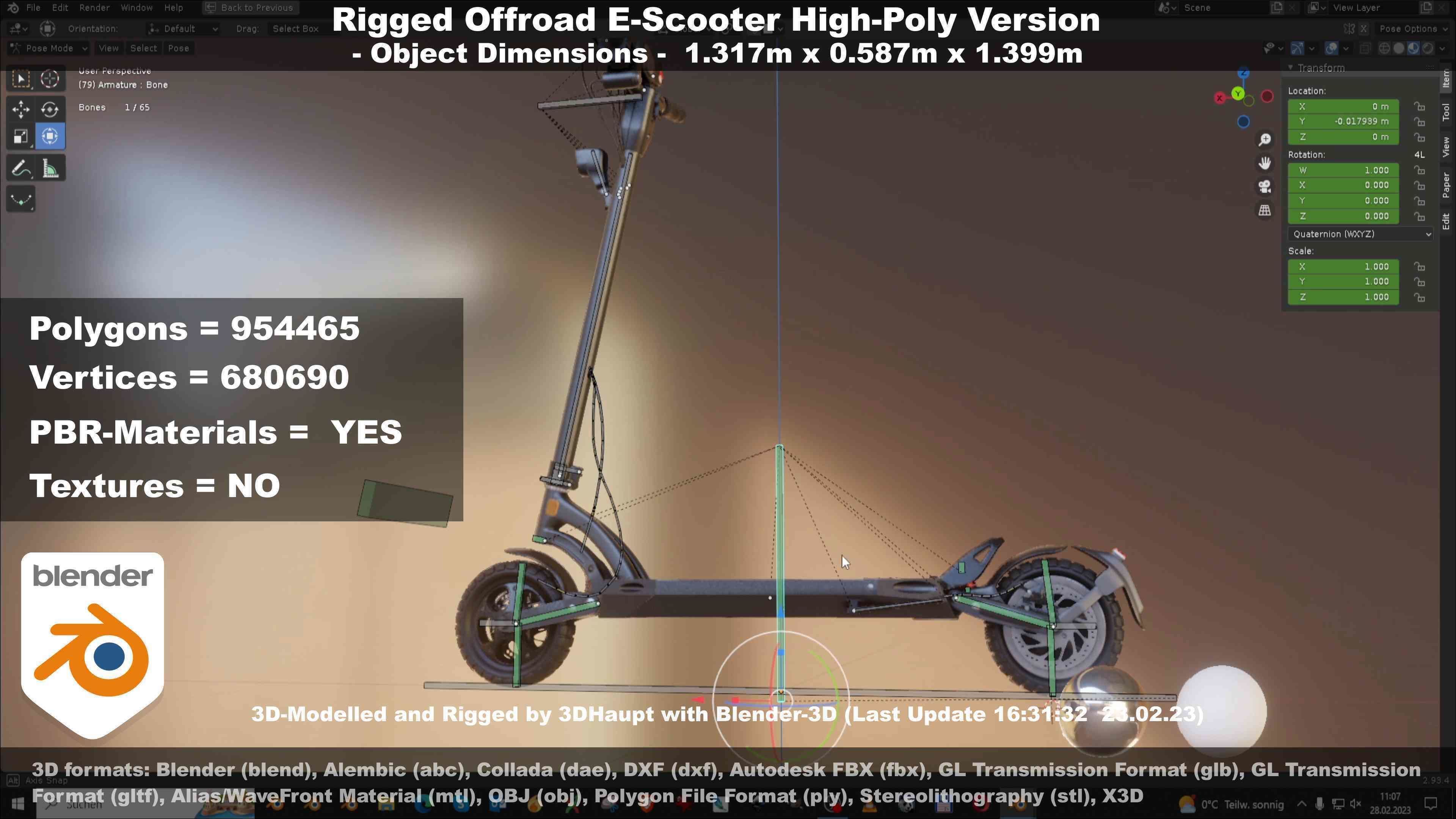 Offroad E-Scooter High-Poly Package 3D Model Collection_74