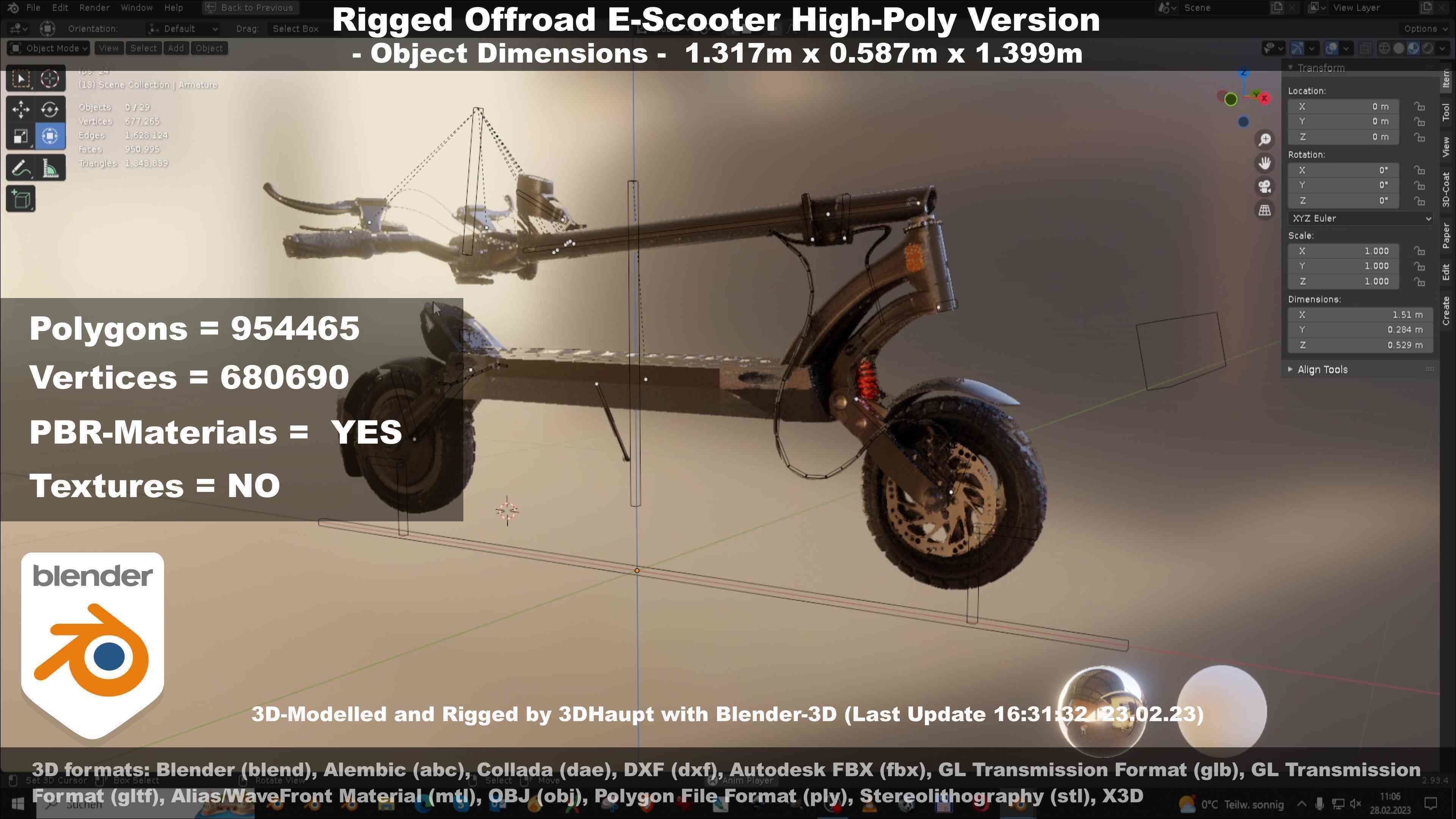 Offroad E-Scooter High-Poly Package 3D Model Collection_44