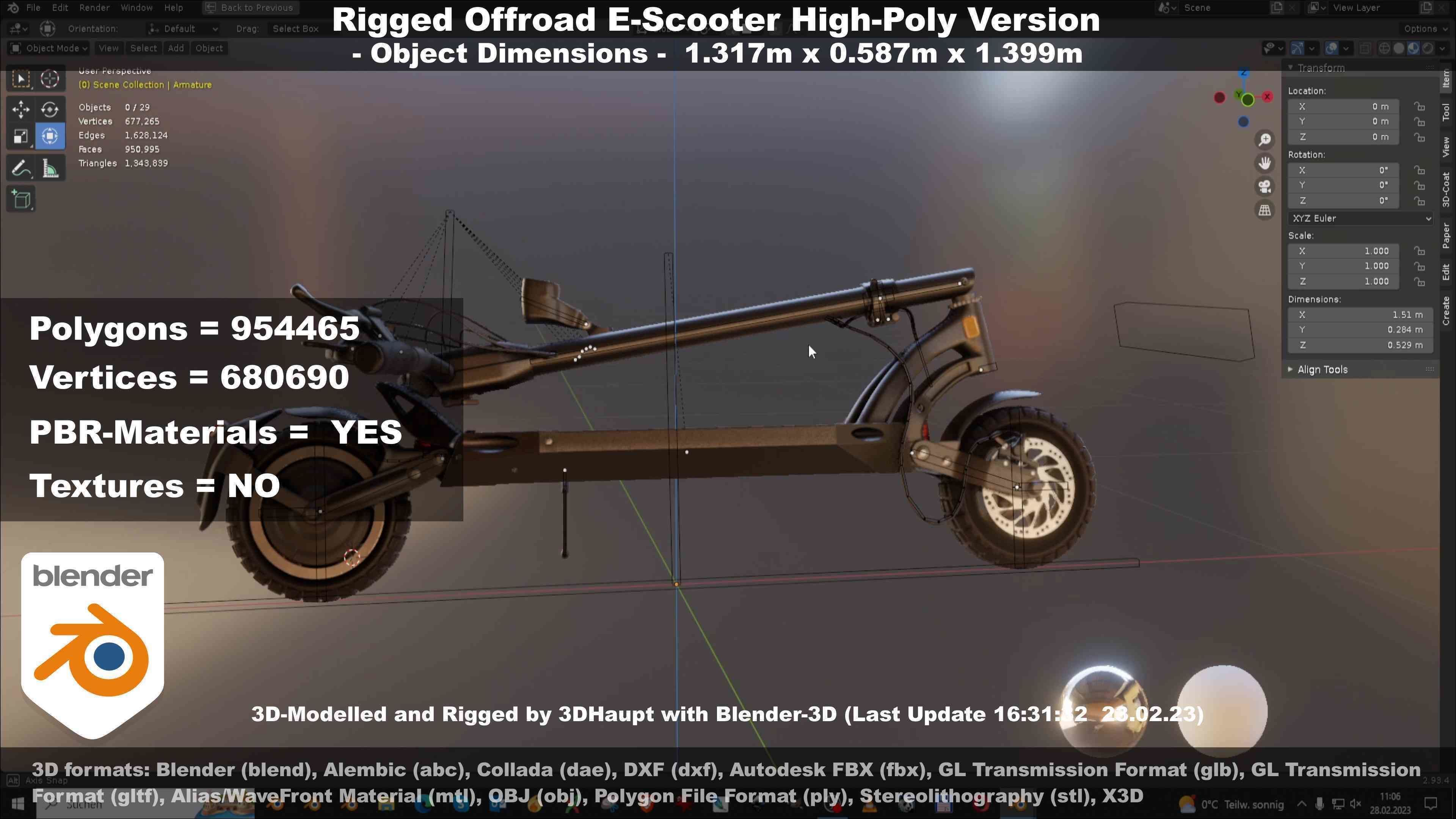 Offroad E-Scooter High-Poly Package 3D Model Collection_66