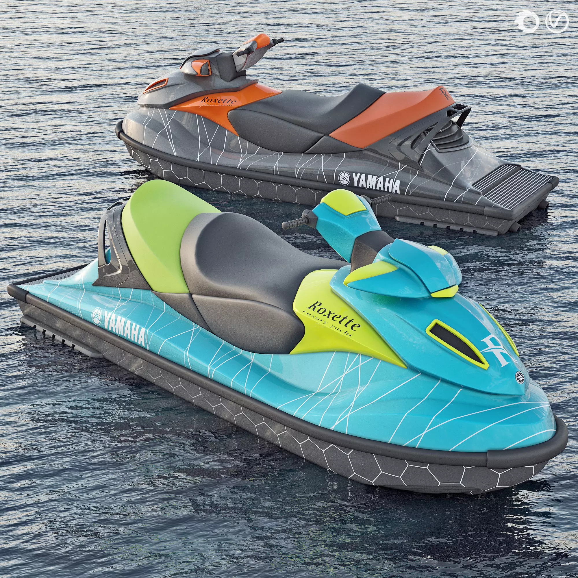  jet ski and trailer 3D model_0
