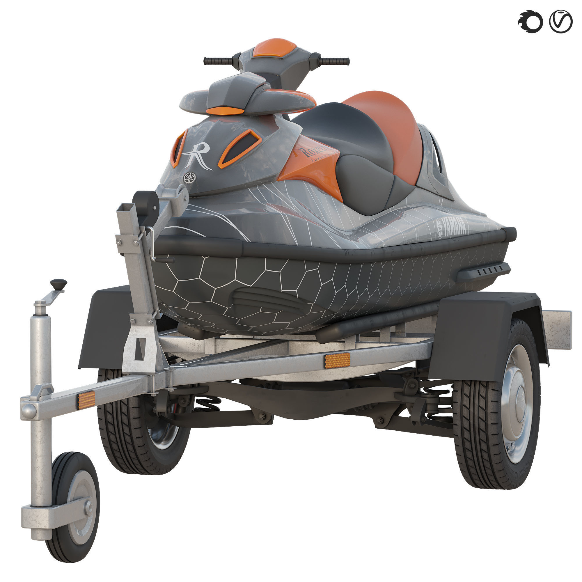  jet ski and trailer 3D model_4