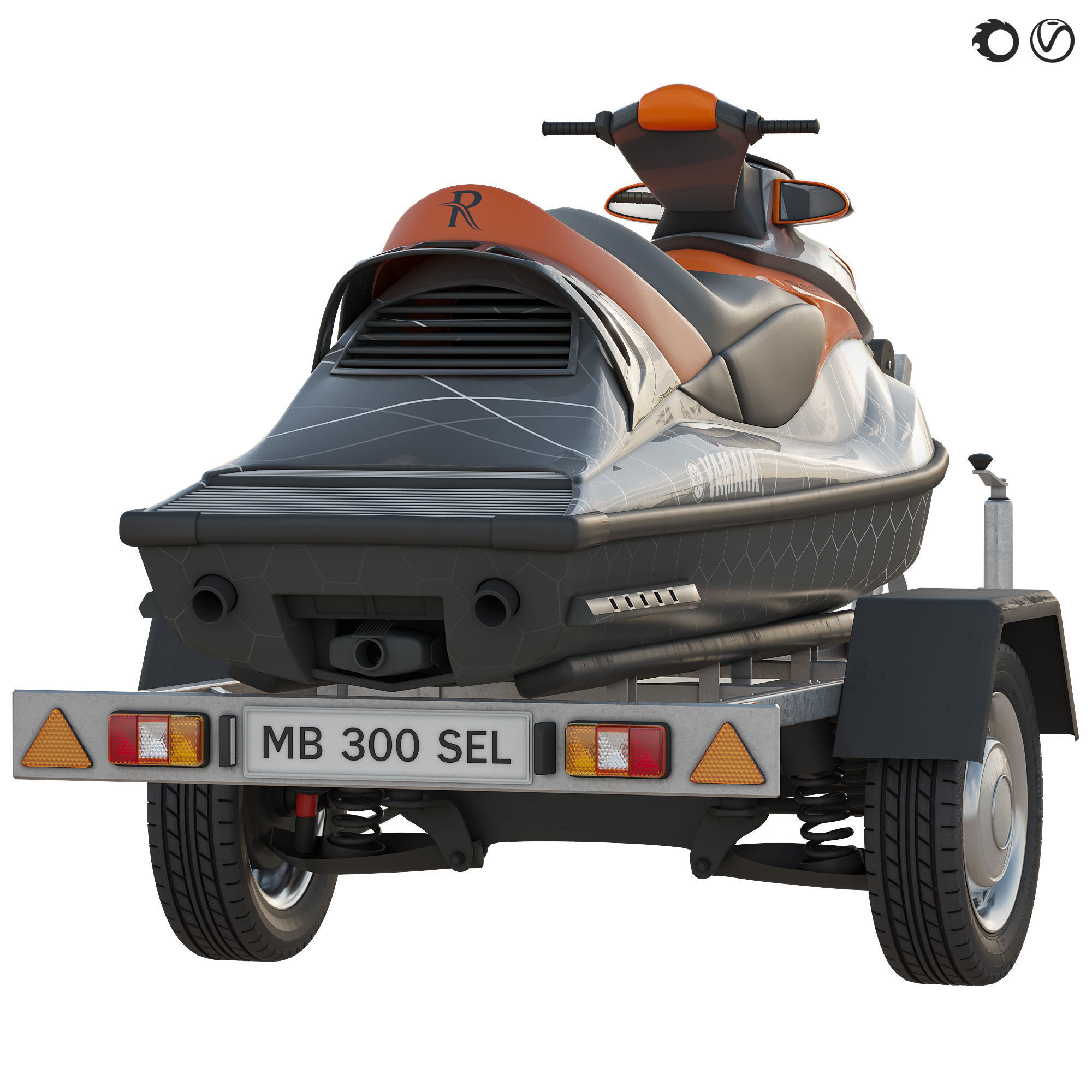  jet ski and trailer 3D model_6