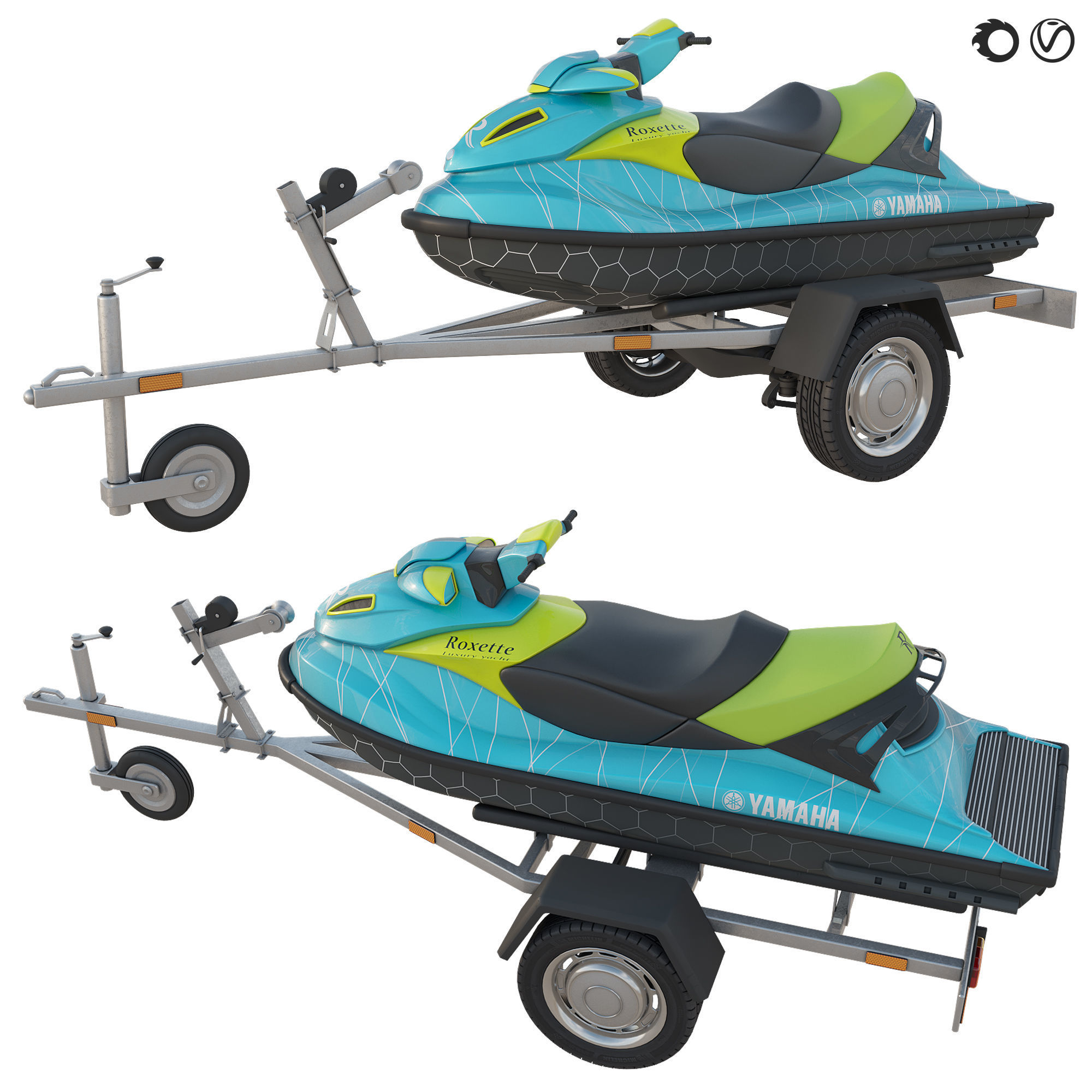  jet ski and trailer 3D model_5
