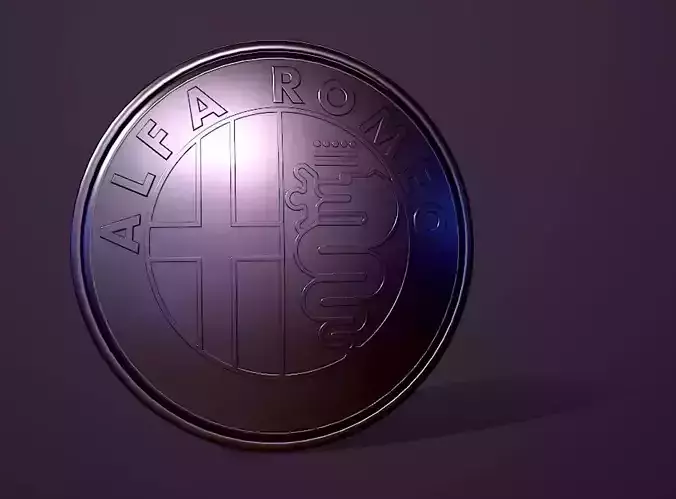 Alfa Romeo Badge and Low-poly 3D model