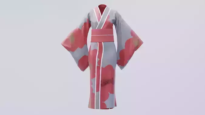 Kimono 3d model japanese