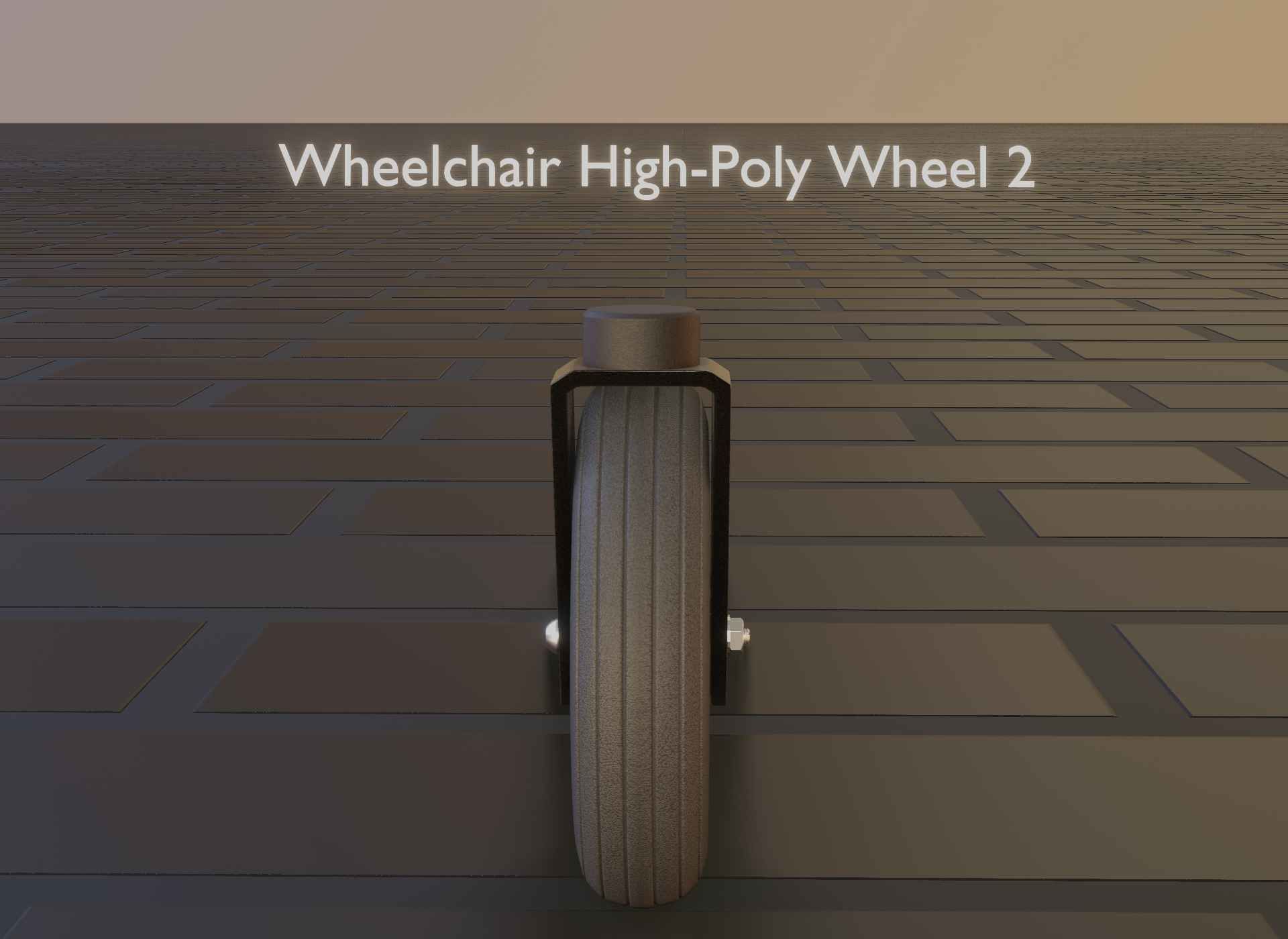 Wheelchair small front wheel 2 with procedural PBR material 3D model_40