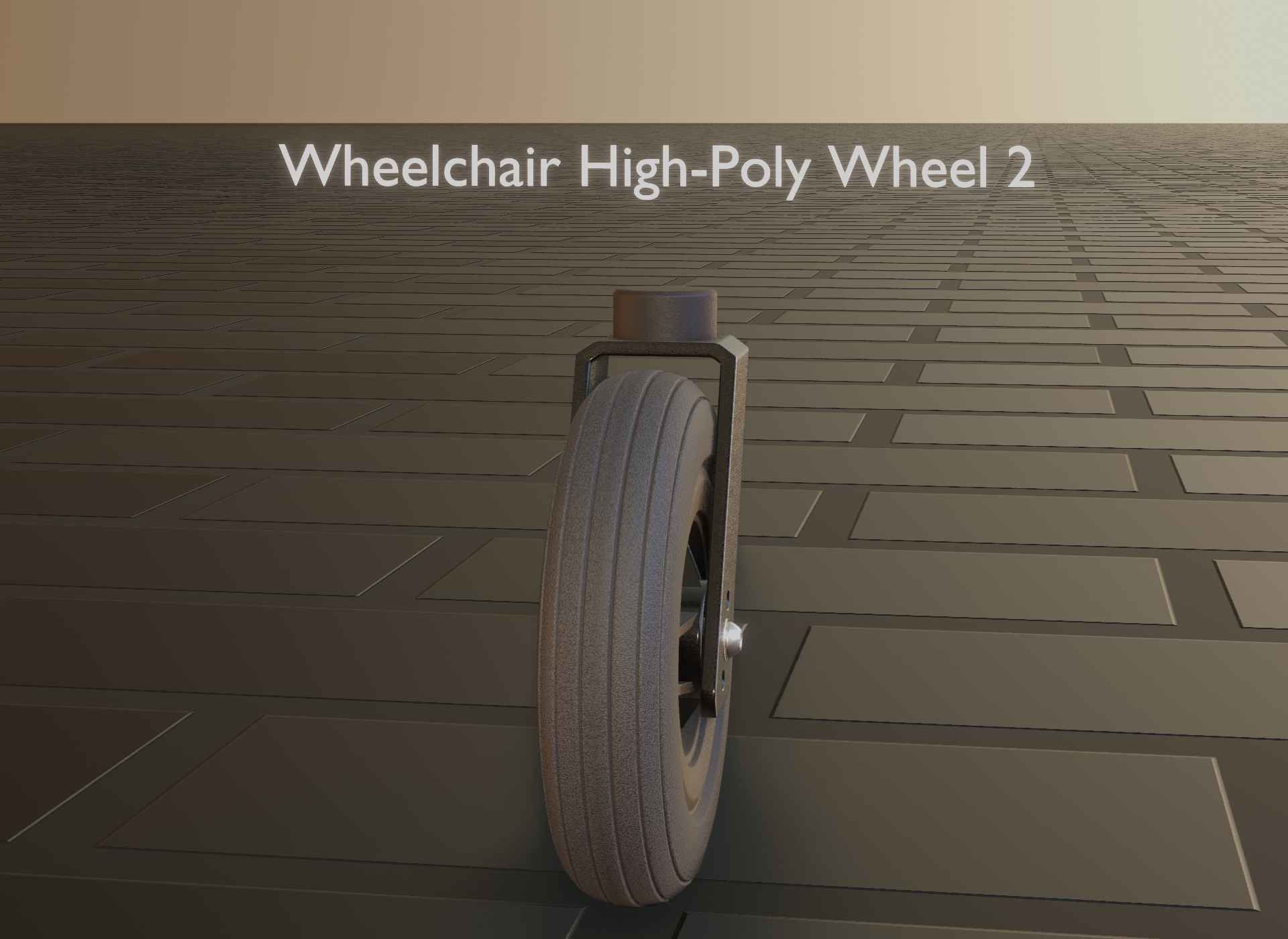 Wheelchair small front wheel 2 with procedural PBR material 3D model_90