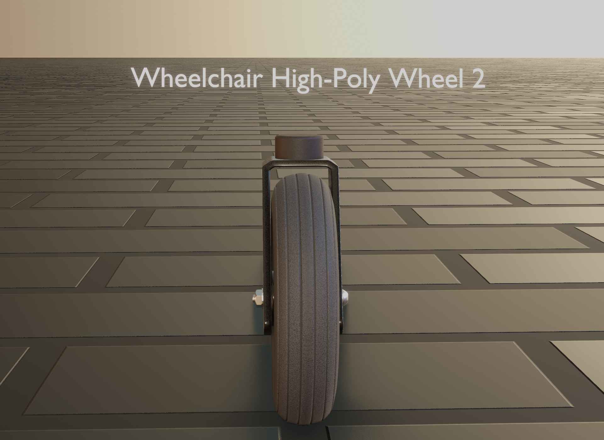 Wheelchair small front wheel 2 with procedural PBR material 3D model_103