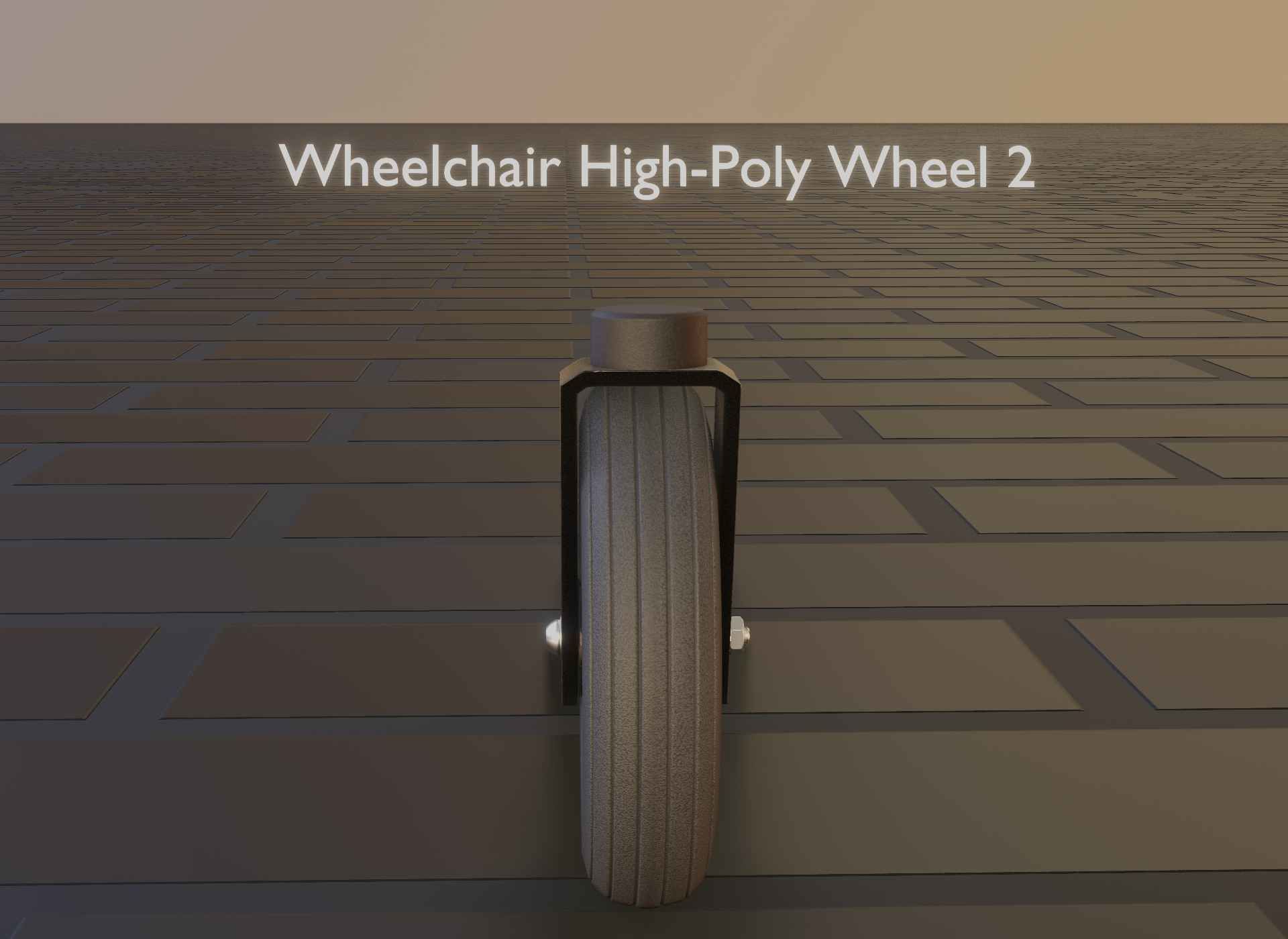 Wheelchair small front wheel 2 with procedural PBR material 3D model_19