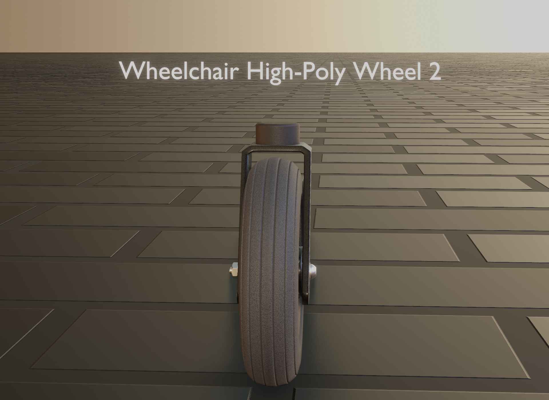 Wheelchair small front wheel 2 with procedural PBR material 3D model_102