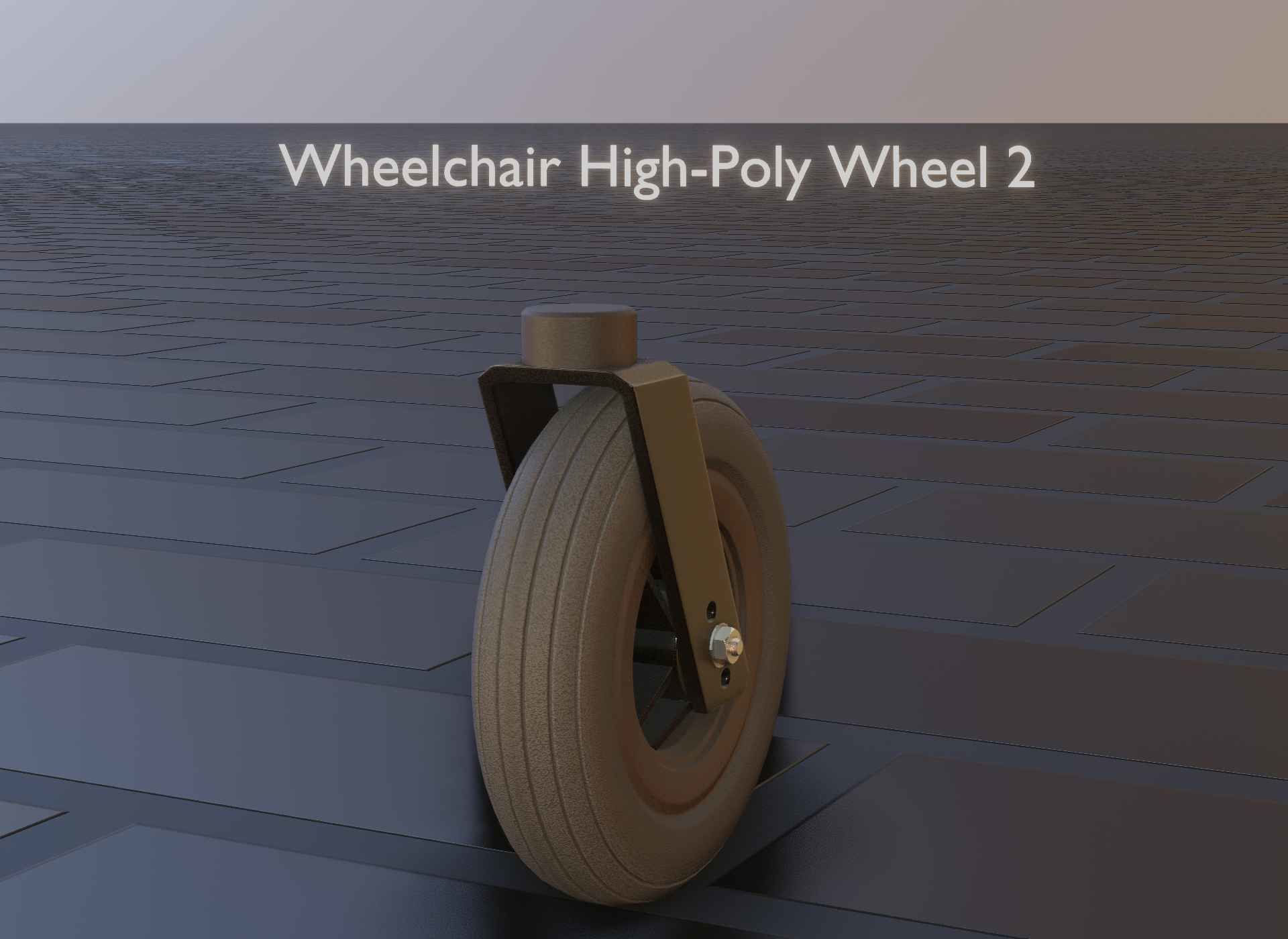 Wheelchair small front wheel 2 with procedural PBR material 3D model_20