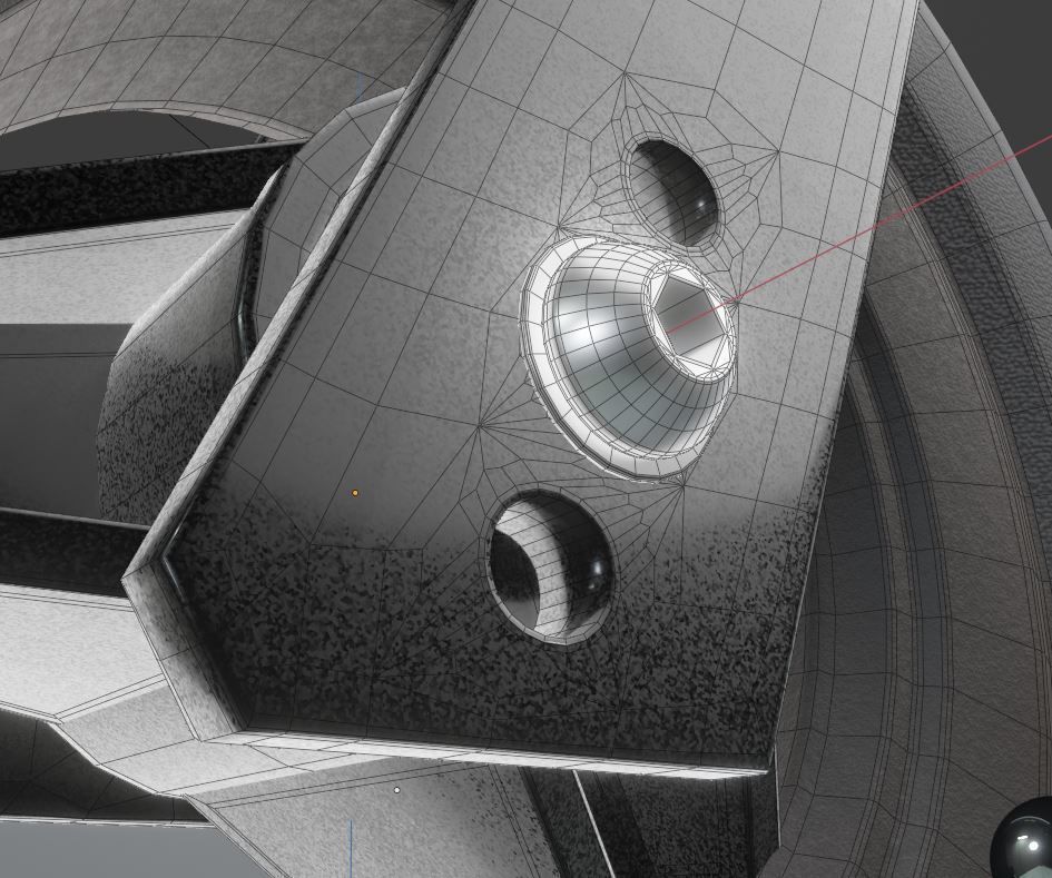 Wheelchair small front wheel 2 with procedural PBR material 3D model_2