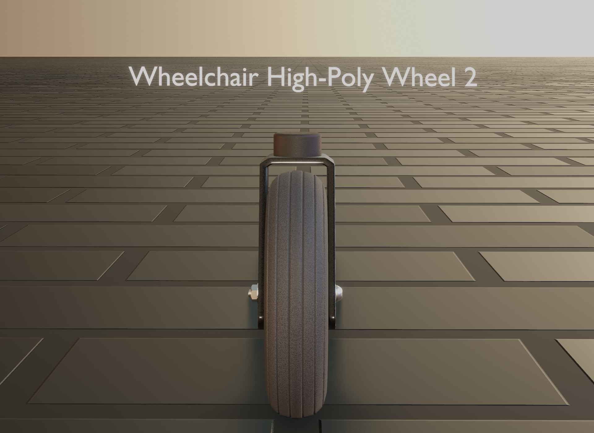 Wheelchair small front wheel 2 with procedural PBR material 3D model_97