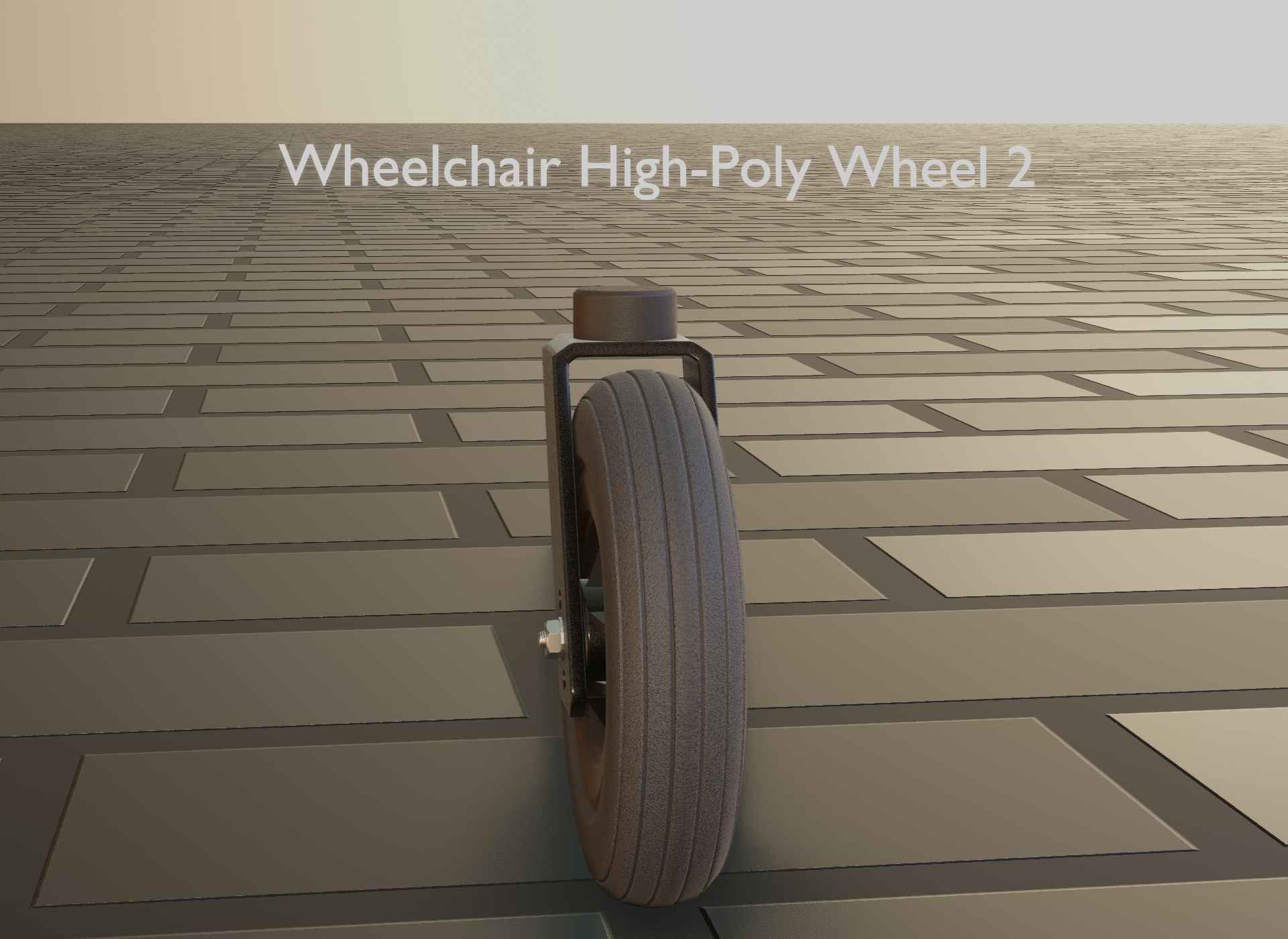 Wheelchair small front wheel 2 with procedural PBR material 3D model_99