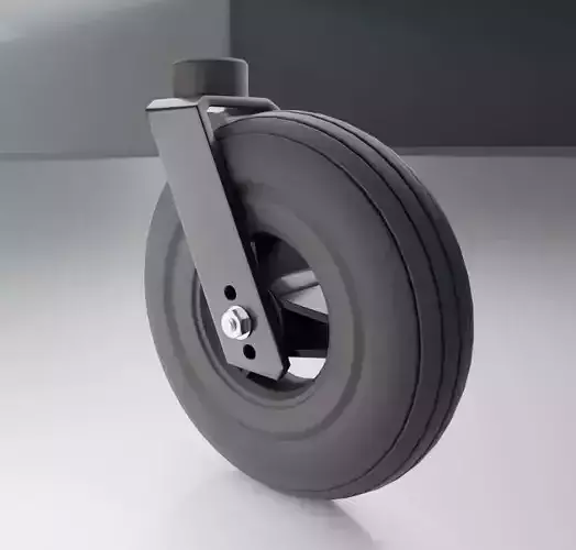 Wheelchair small front wheel 2 with procedural PBR material 3D model