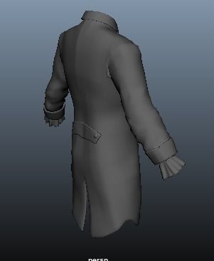 Victorian Vampire Cloth Low-poly 3D model_13