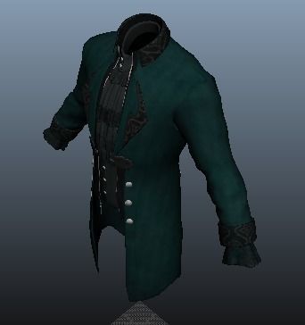 Victorian Vampire Cloth Low-poly 3D model_18
