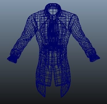 Victorian Vampire Cloth Low-poly 3D model_11