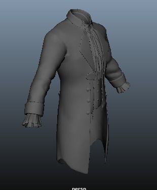 Victorian Vampire Cloth Low-poly 3D model_12