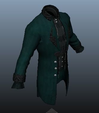 Victorian Vampire Cloth Low-poly 3D model_19