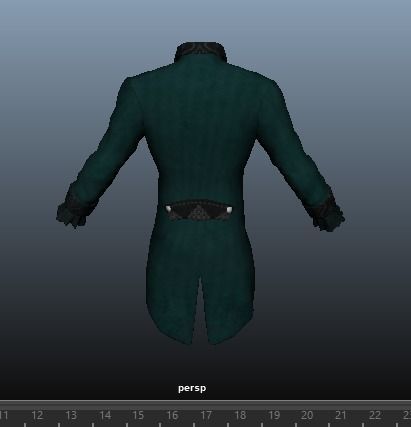 Victorian Vampire Cloth Low-poly 3D model_21