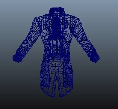 Victorian Vampire Cloth Low-poly 3D model_27