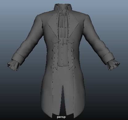 Victorian Vampire Cloth Low-poly 3D model_16