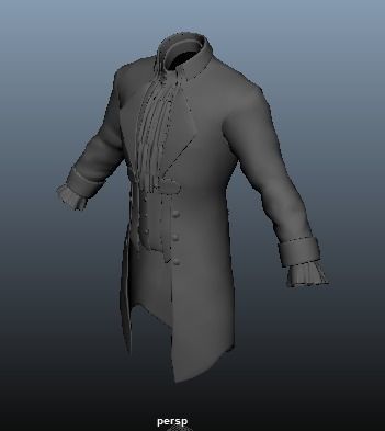 Victorian Vampire Cloth Low-poly 3D model_31