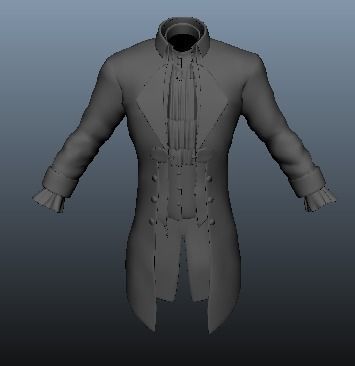 Victorian Vampire Cloth Low-poly 3D model_30